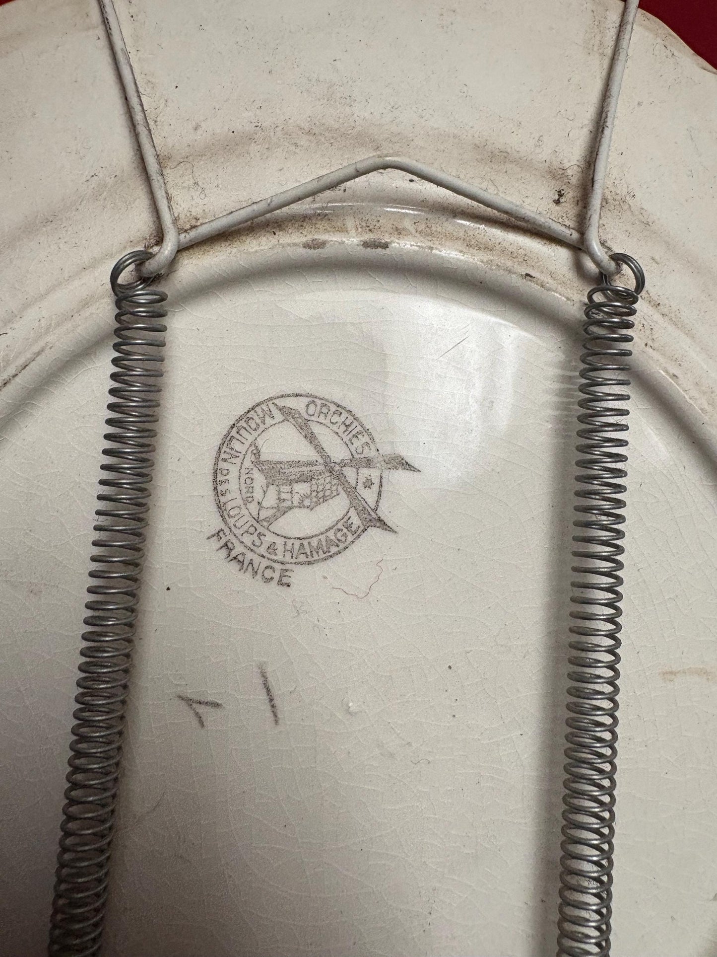 Beautiful 9 inch metal French majolica  plate ready to hang -  good condition but see photos