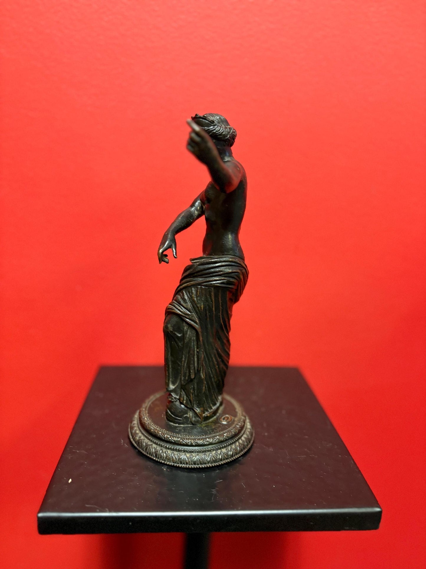 Stunning antique  bronze statue of a partially covered Lady   8.5 inches tall wonderful detail amazing gift -great patina  wow wow