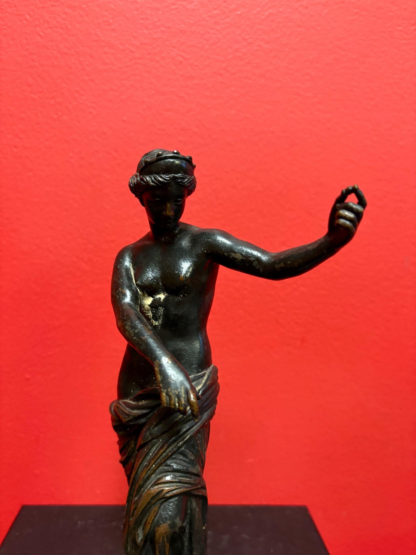 Stunning antique  bronze statue of a partially covered Lady   8.5 inches tall wonderful detail amazing gift -great patina  wow wow