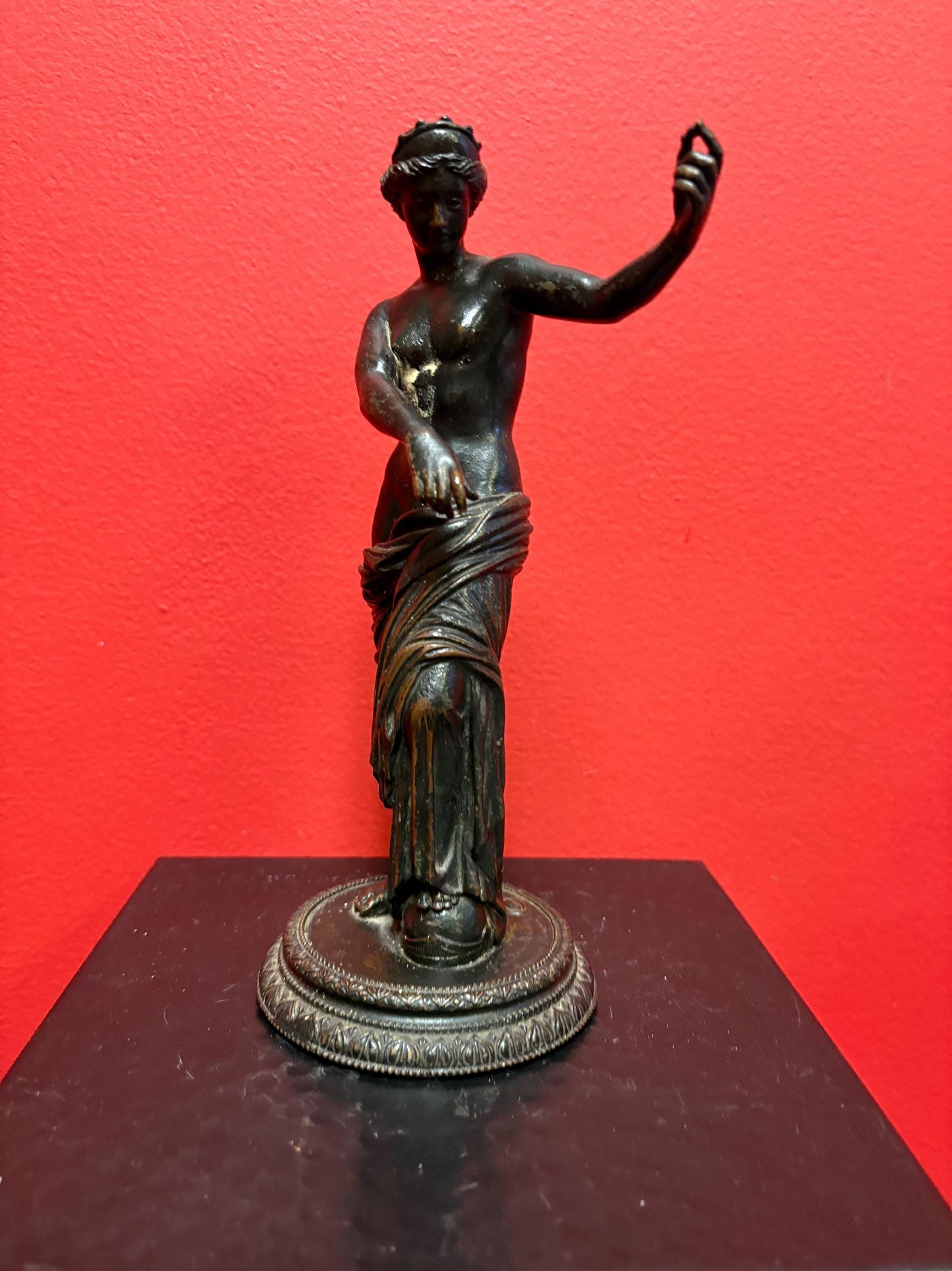 Stunning antique  bronze statue of a partially covered Lady   8.5 inches tall wonderful detail amazing gift -great patina  wow wow