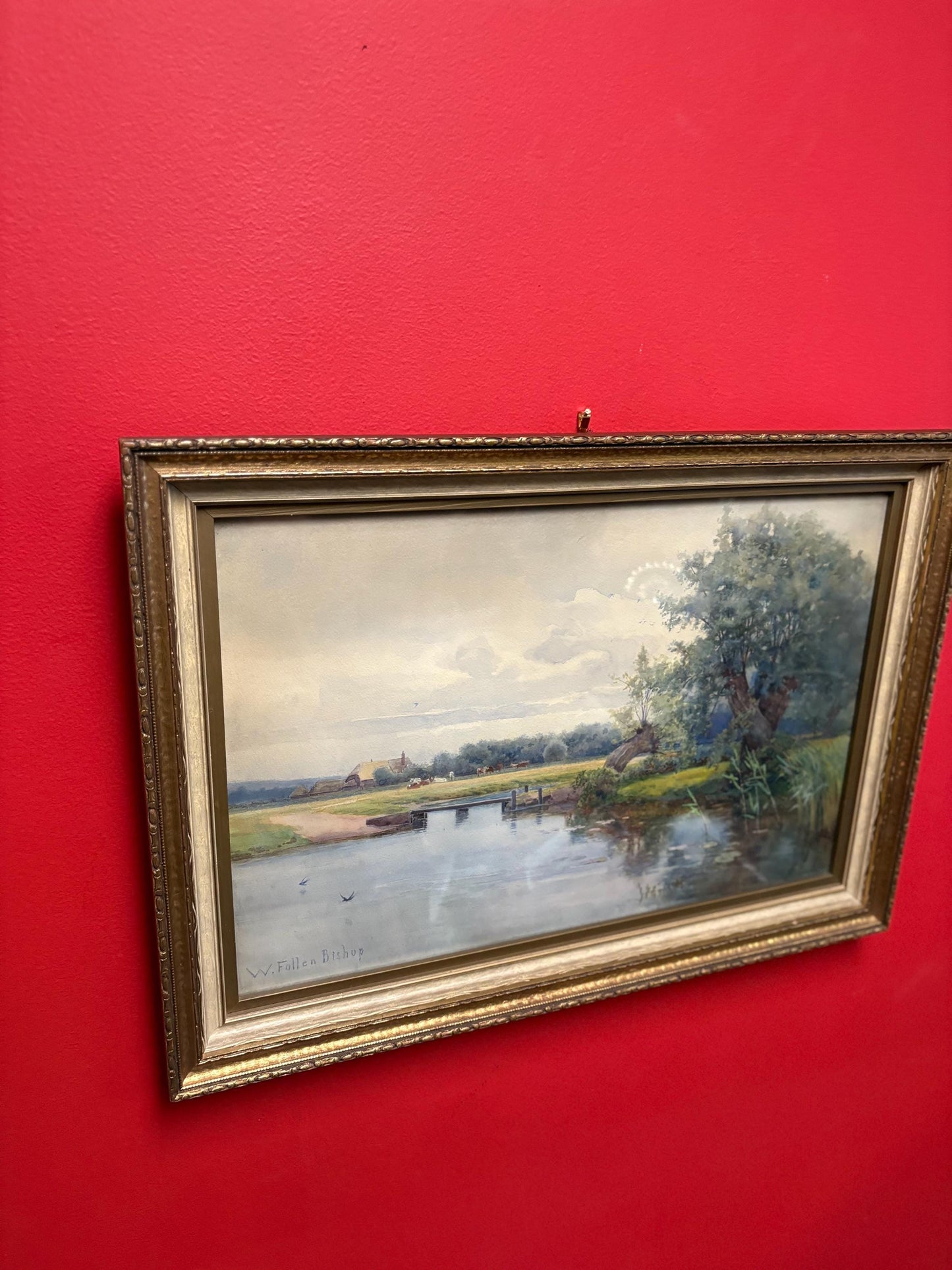 W. Follen Bishop - Stunning antique English watercolour - 20 x 15 inches - famous listed artist.  wonderful detail and great frame