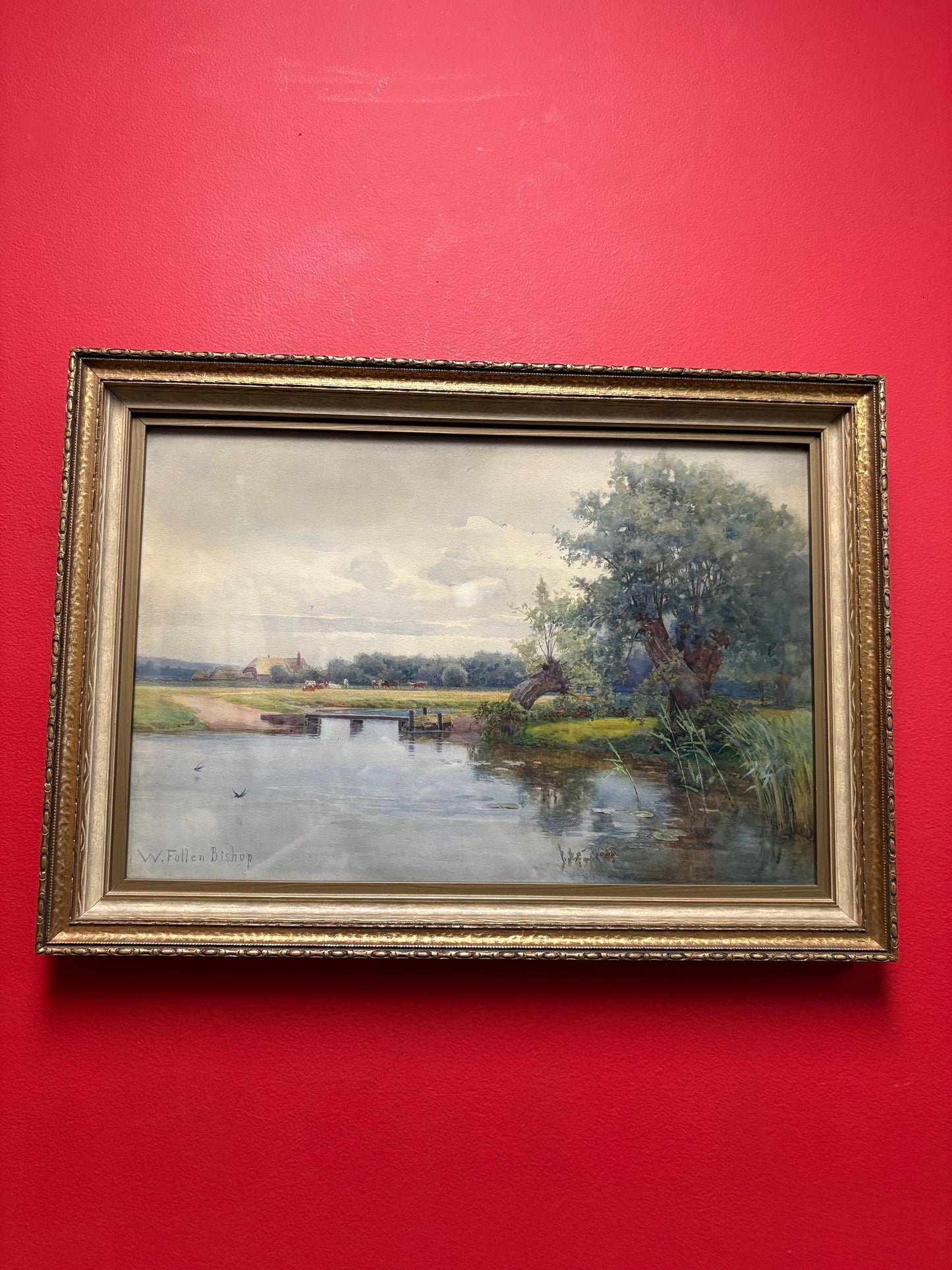 W. Follen Bishop - Stunning antique English watercolour - 20 x 15 inches - famous listed artist.  wonderful detail and great frame