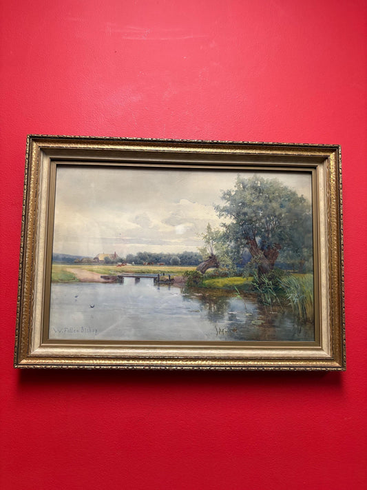 W. Follen Bishop - Stunning antique English watercolour - 20 x 15 inches - famous listed artist.  wonderful detail and great frame