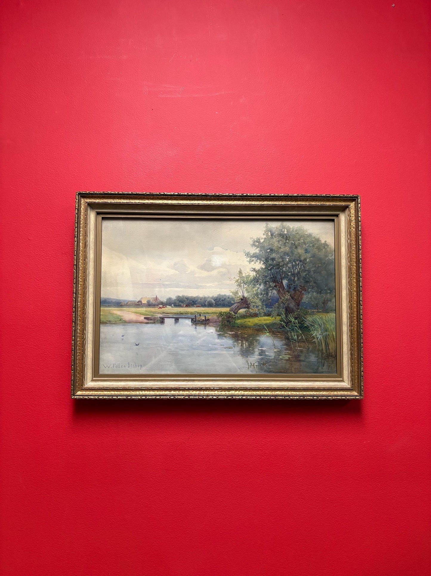 W. Follen Bishop - Stunning antique English watercolour - 20 x 15 inches - famous listed artist.  wonderful detail and great frame