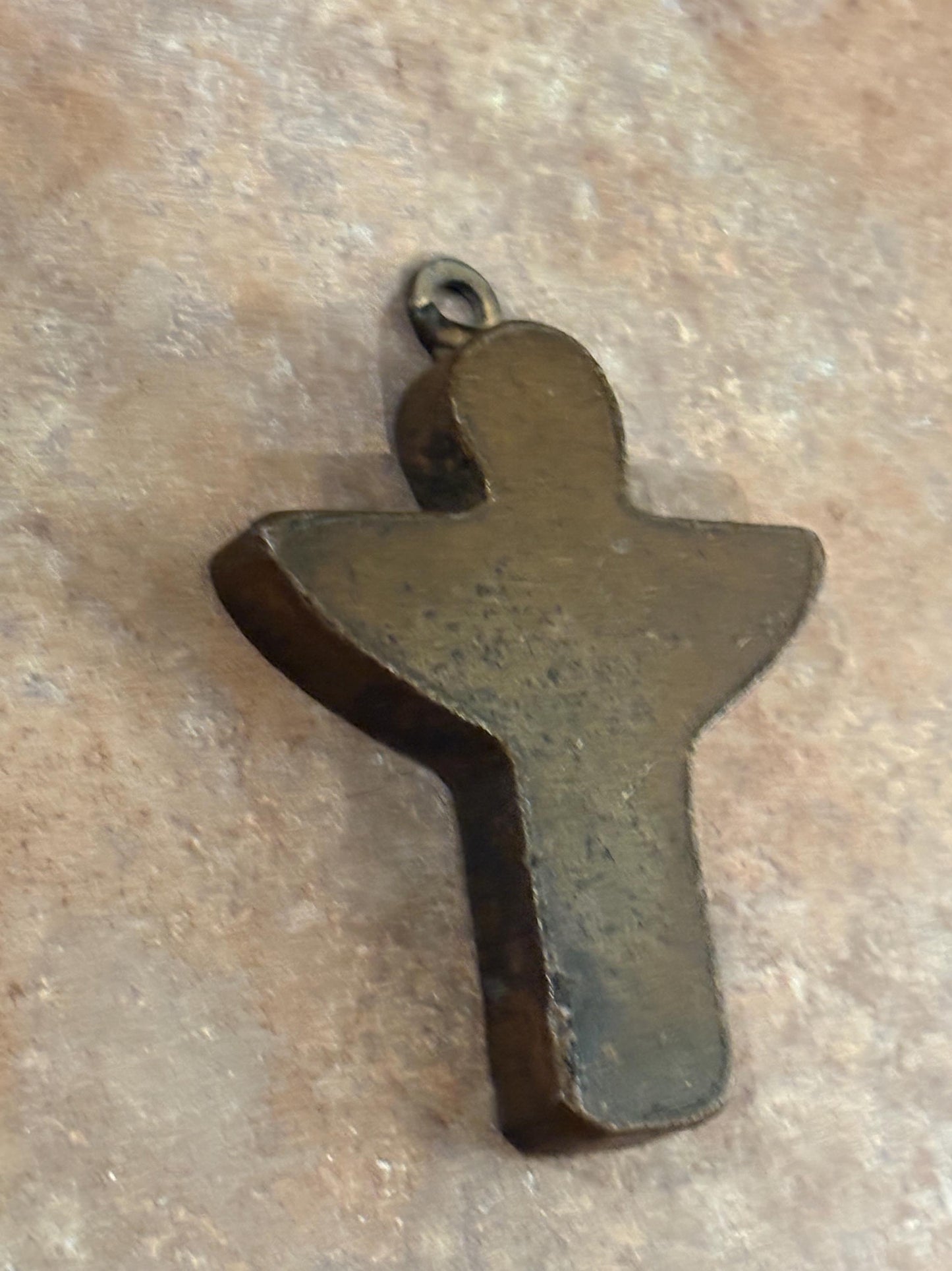 Beautiful antique 4 x 3 very heavy, bronze angel statue ready to hang   wonderful patina  wonderful Christmas gift