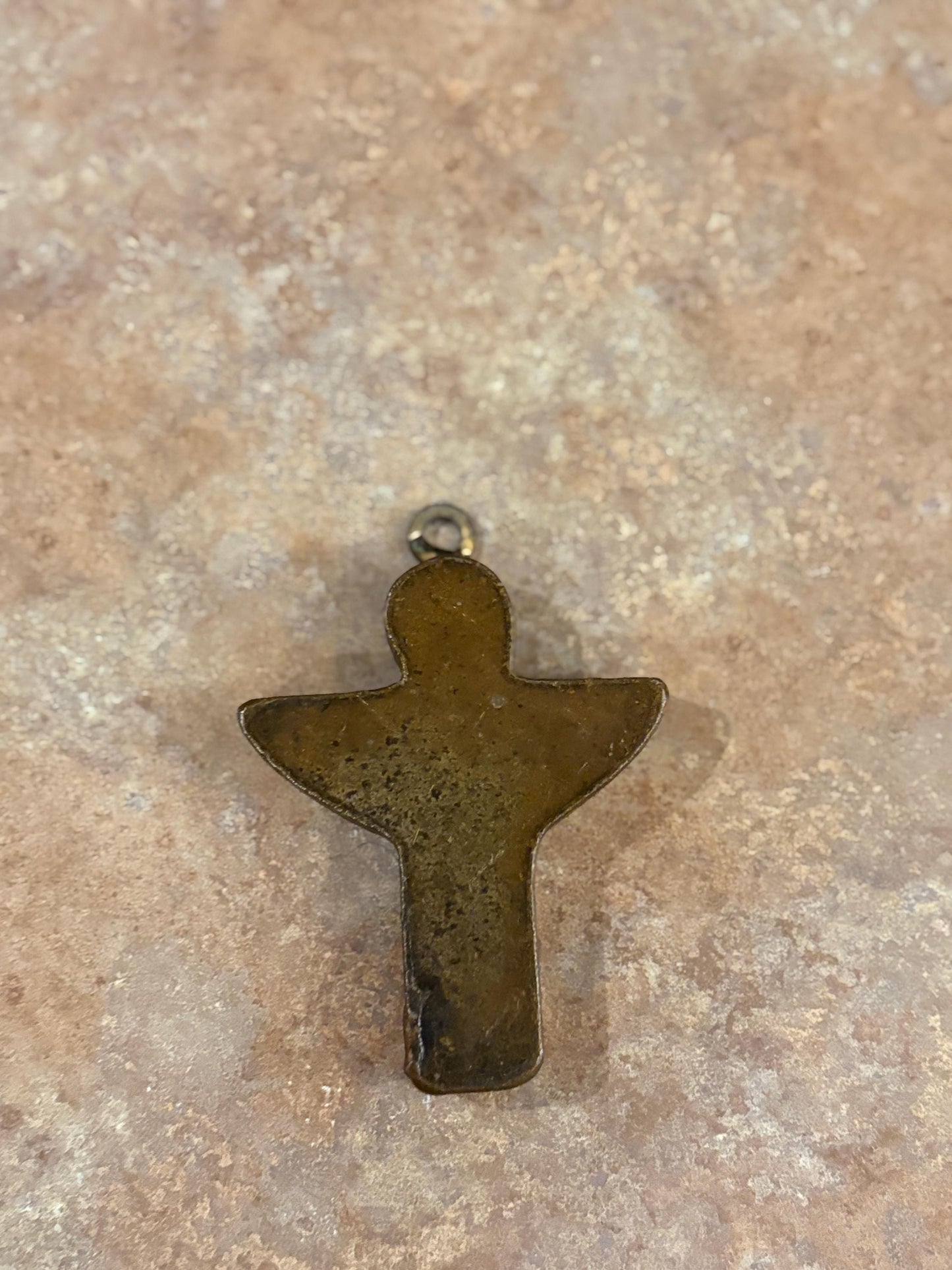 Beautiful antique 4 x 3 very heavy, bronze angel statue ready to hang   wonderful patina  wonderful Christmas gift