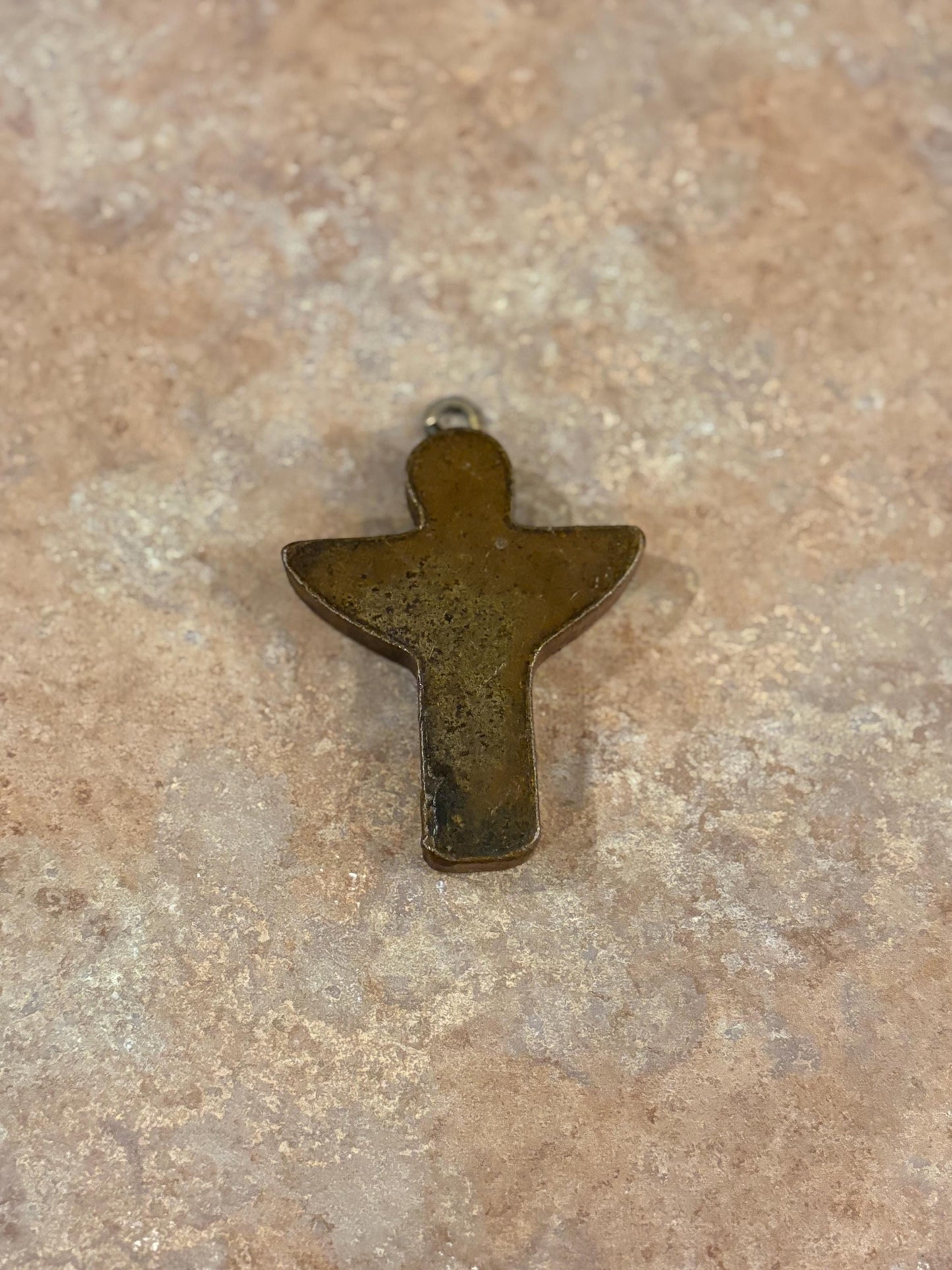 Beautiful antique 4 x 3 very heavy, bronze angel statue ready to hang   wonderful patina  wonderful Christmas gift