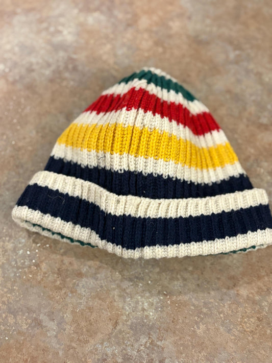 Beautiful Hudson Bay Company HBC wool and acrylic toque hat  original label  great value  9 x 9 inches  iconic  HBC  gift