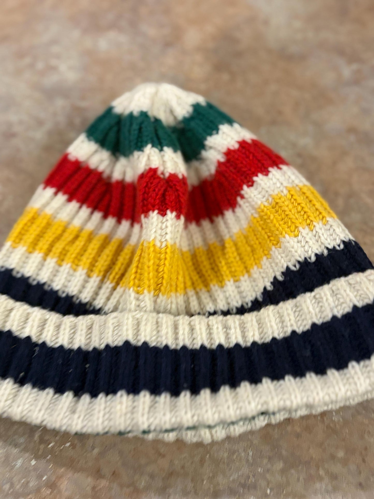 Beautiful Hudson Bay Company HBC wool and acrylic toque hat  original label  great value  9 x 9 inches  iconic  HBC  gift