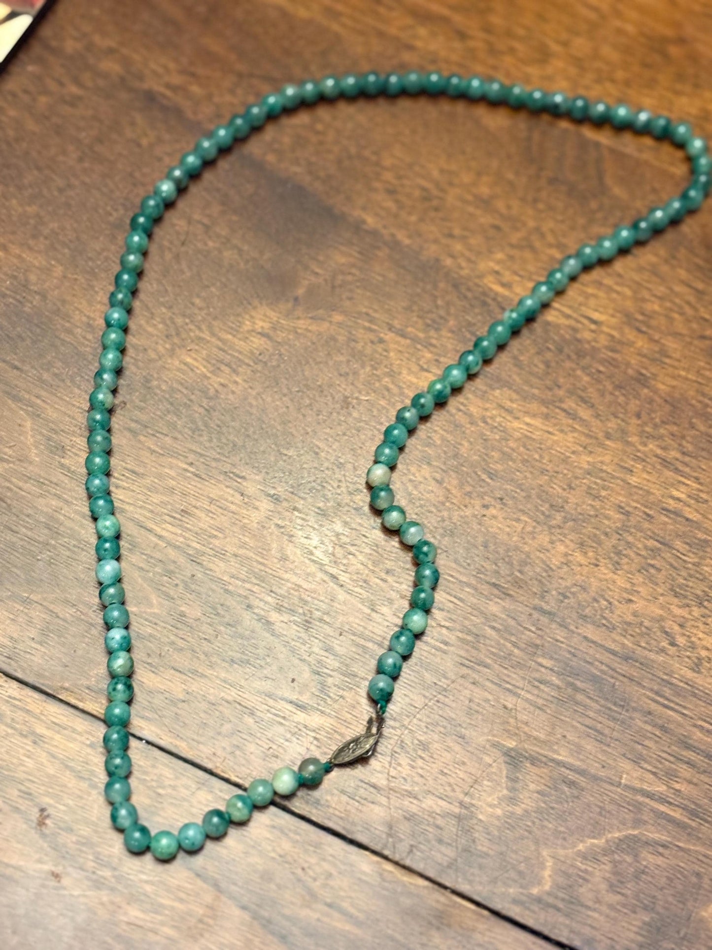 Stunning antique authentic Chinese Jade approximately 26 inch long necklace highest quality and perfect gift