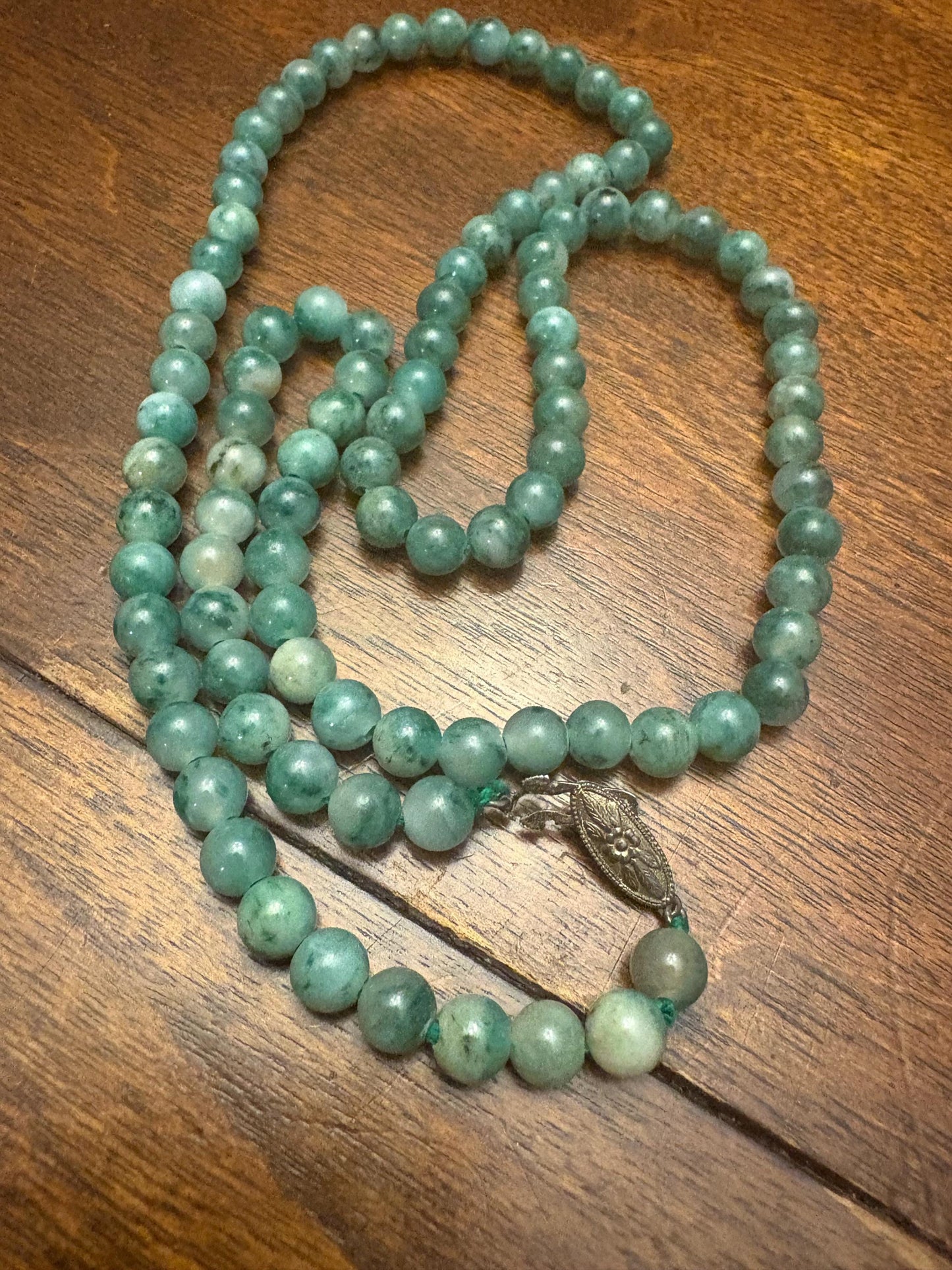 Stunning antique authentic Chinese Jade approximately 26 inch long necklace highest quality and perfect gift