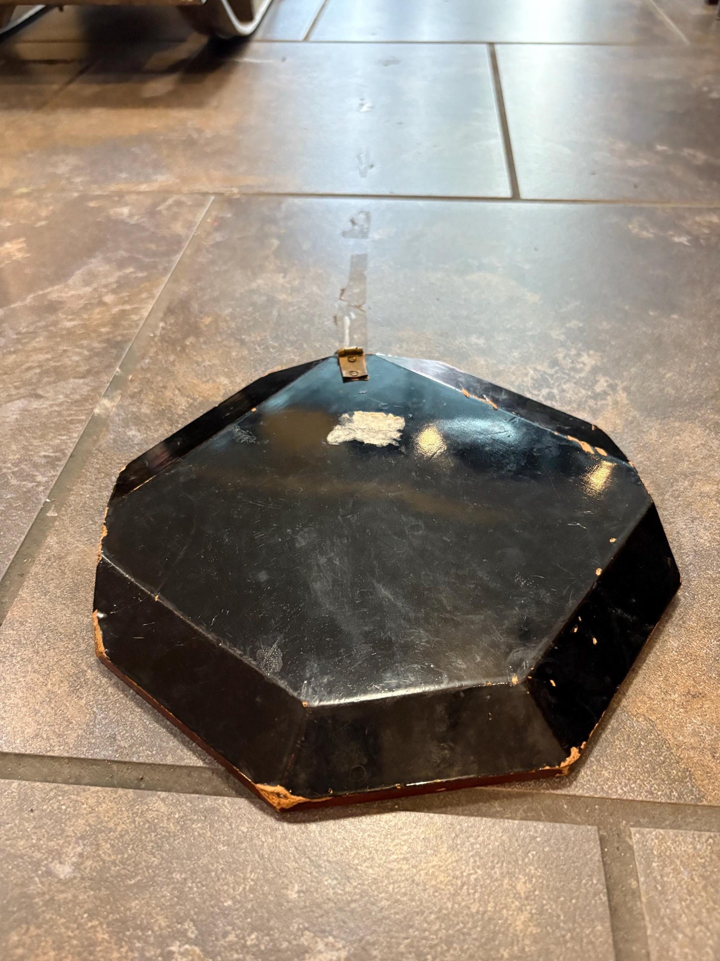 Stunning 19 century Japanese lacquer plaque ready to hang   9 inches across  some scratches