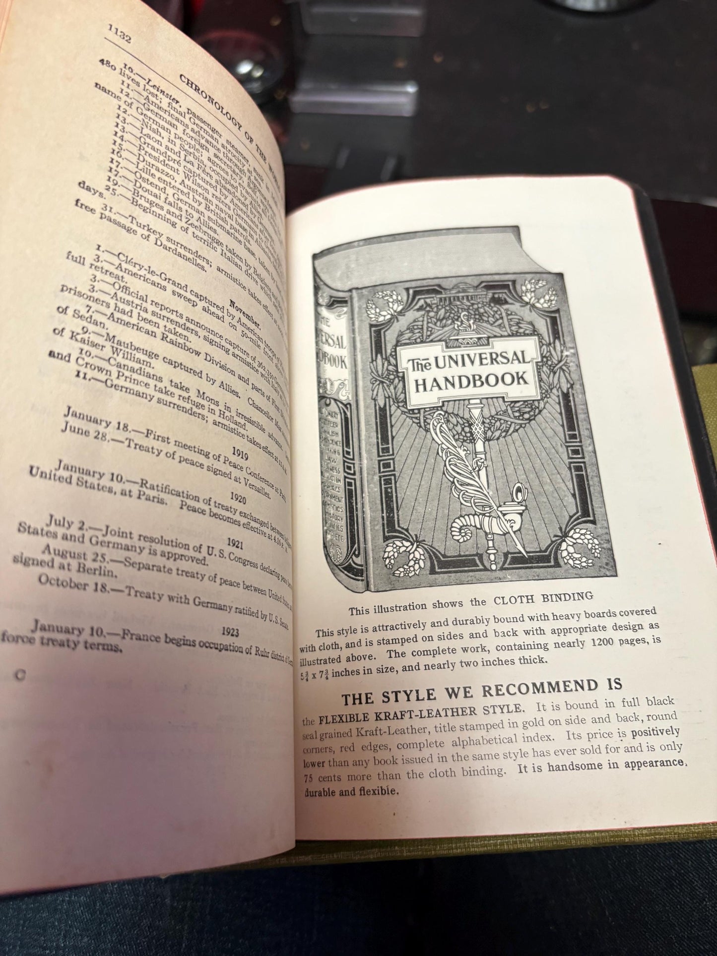 Antique edition of the universal handbook in great condition