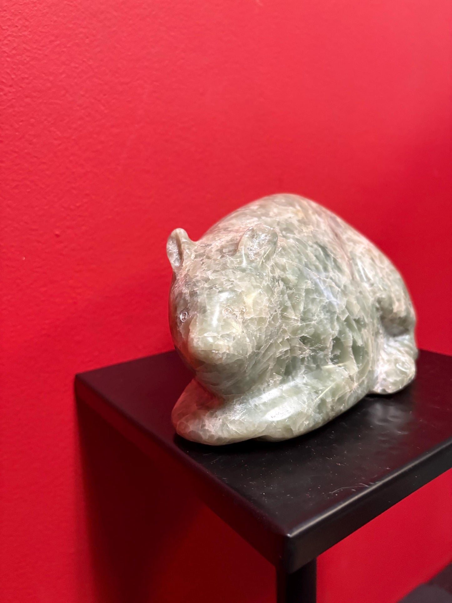 Soapstone 9 x 4 inch high heavy signed beaver