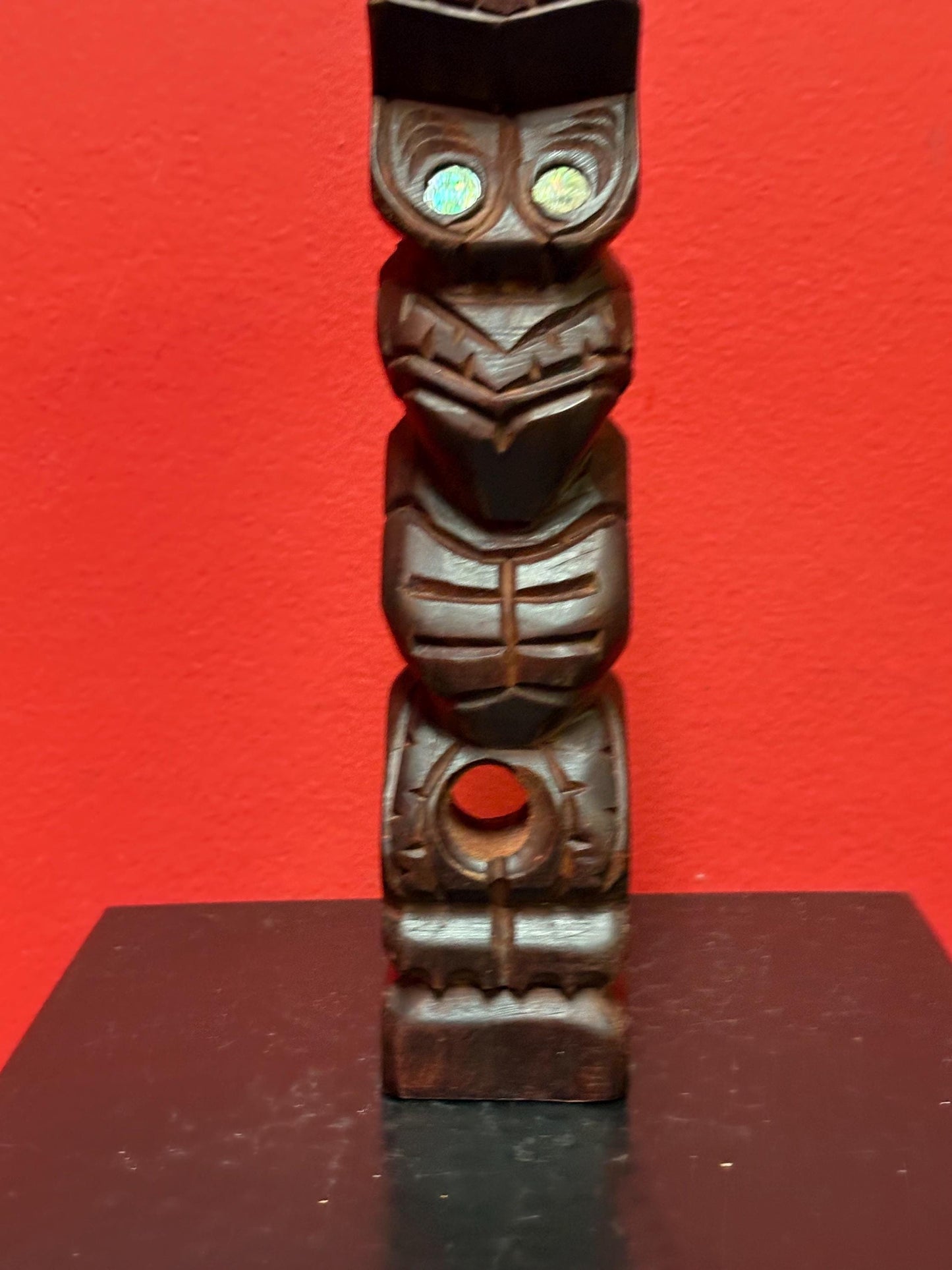 10 inch tall vintage New Zealand Maori totem statue