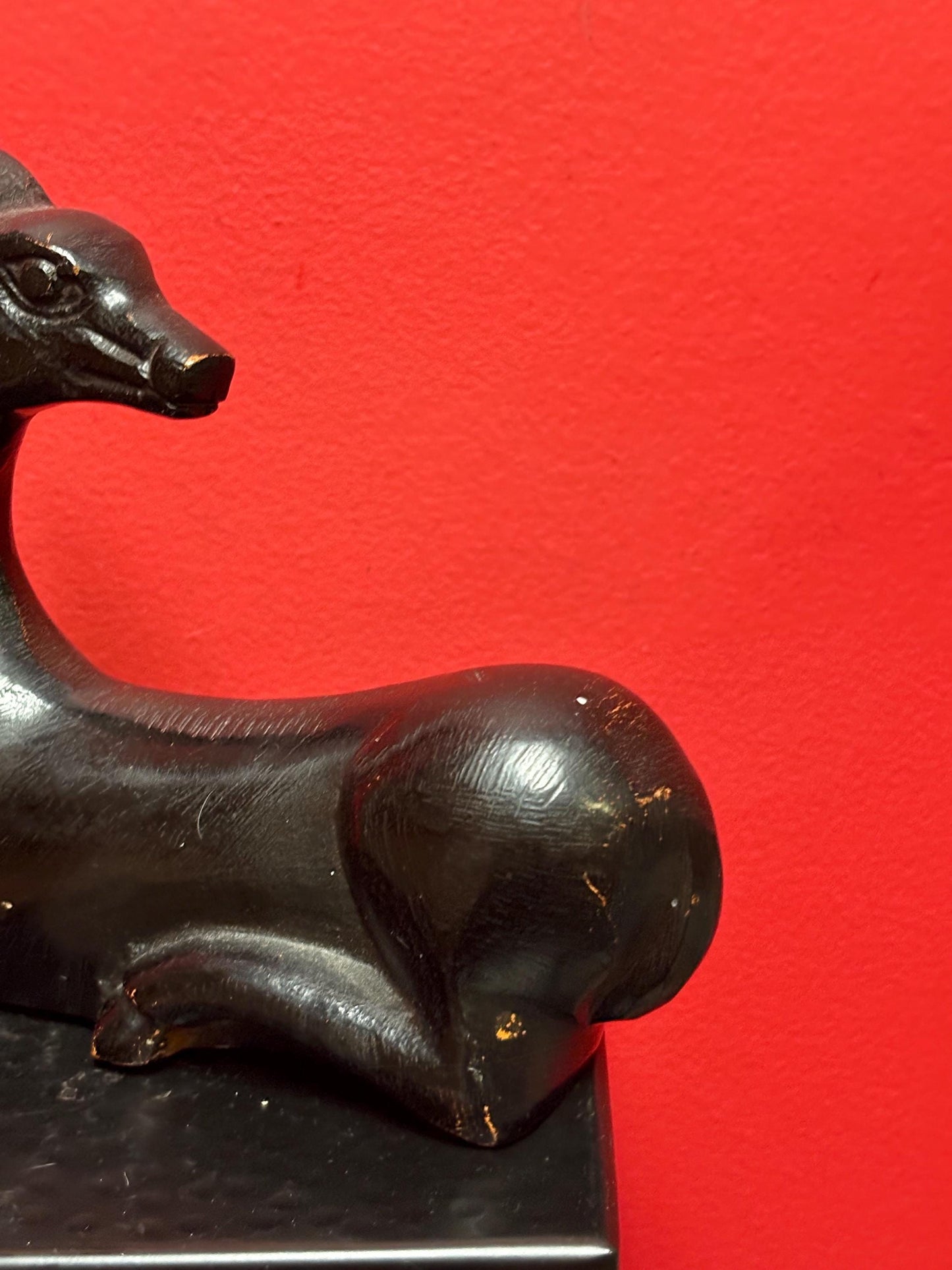 10 x 6 high vintage cast bronze deer statue great look and patina