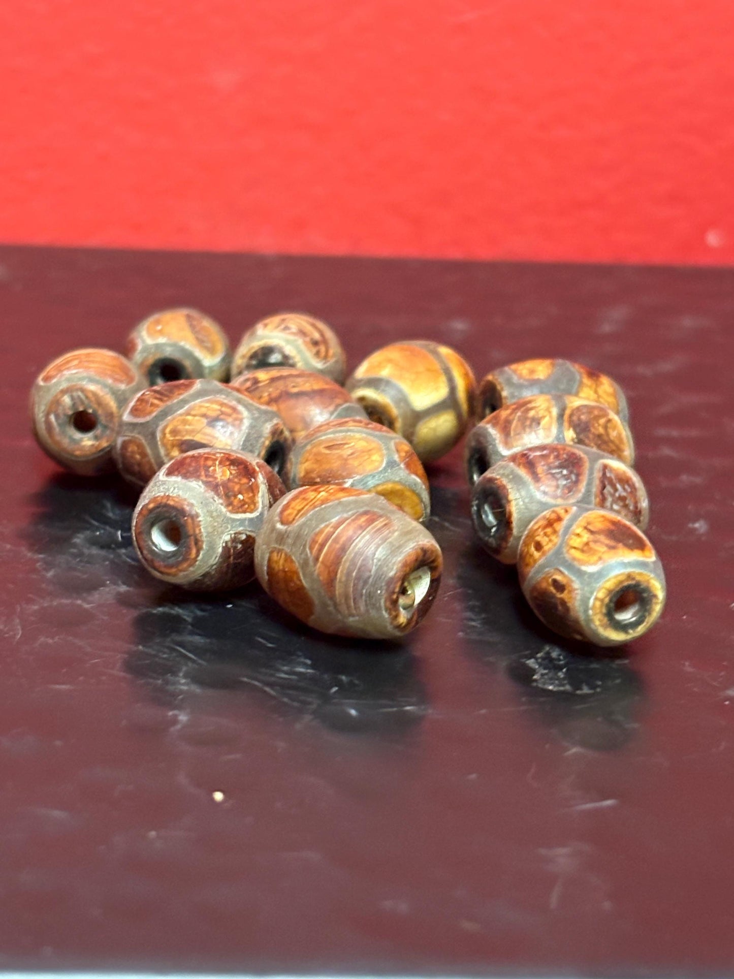 Set of 30 early antique indigenous Venetian glass trade beads  perfect for collecting or necklace making -