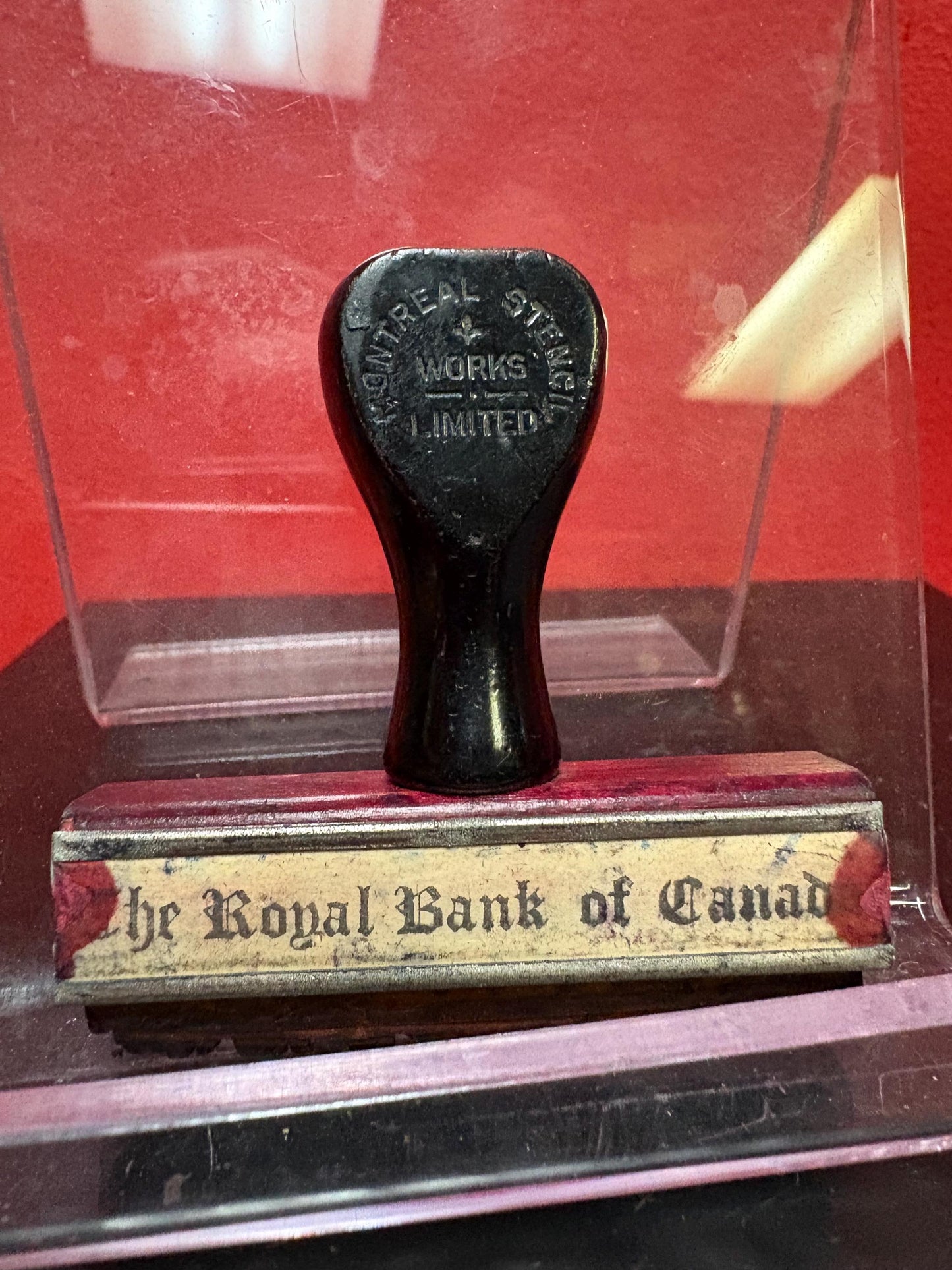 Royal Bank of Canada RBC antique bank stamp 2 1/2 inches high