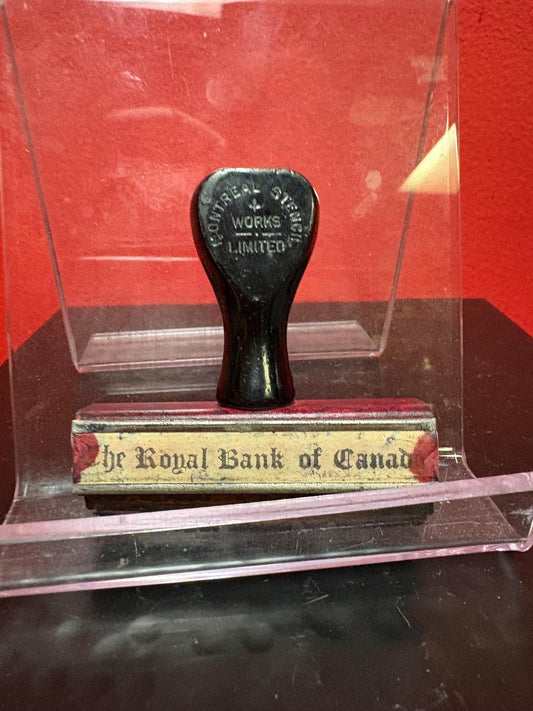 Royal Bank of Canada RBC antique bank stamp 2 1/2 inches high