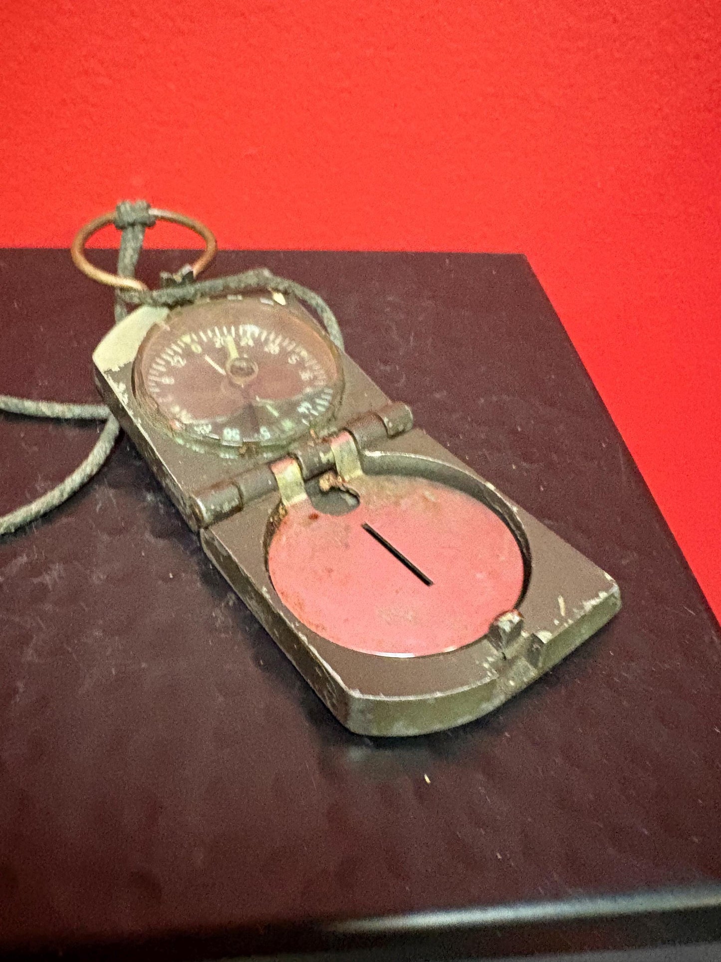 Very old army compass  6 inches long as is but seems to work