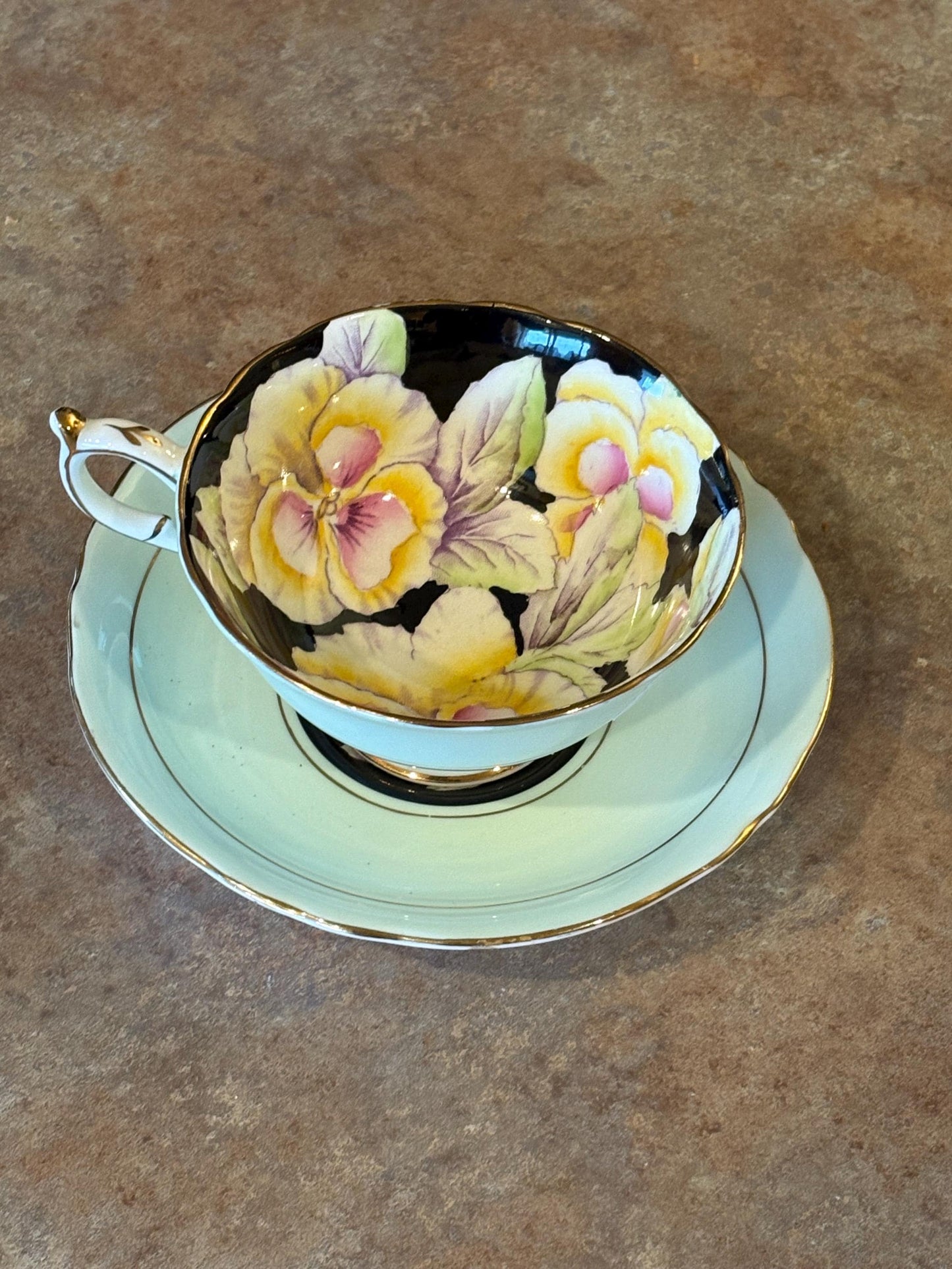 Stunning English double paragon  Full floating flower cup and saucer  fabulous condition  value priced