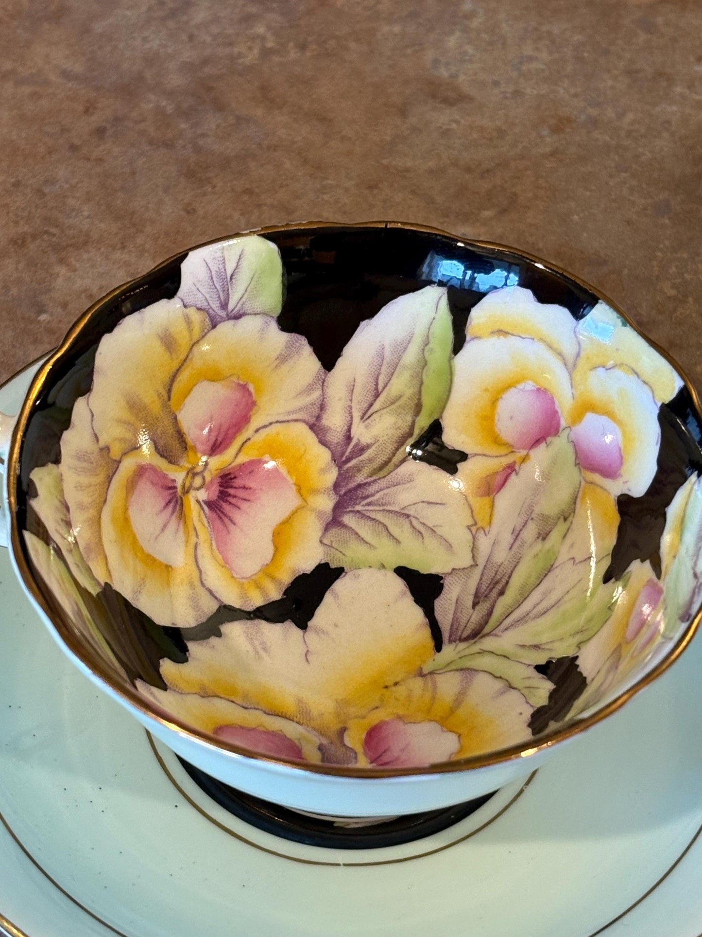 Stunning English double paragon  Full floating flower cup and saucer  fabulous condition  value priced