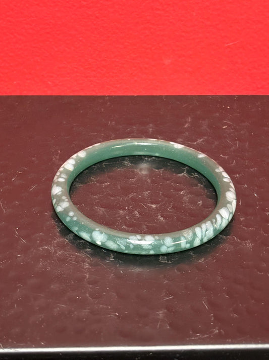 Chinese Peking glass 3.25 inch wide bangle bracelet   great colour