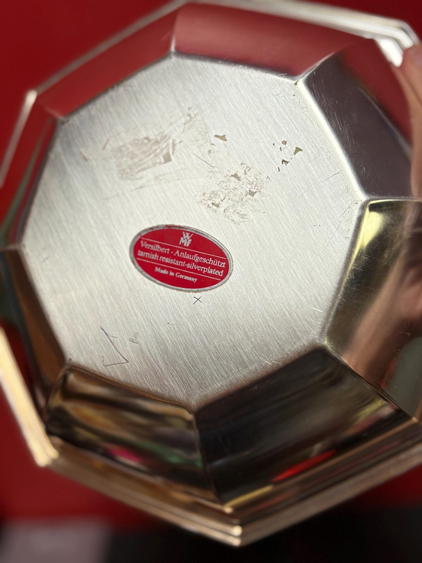 Beautiful 9 inch mid-century modern silver plated German bowl