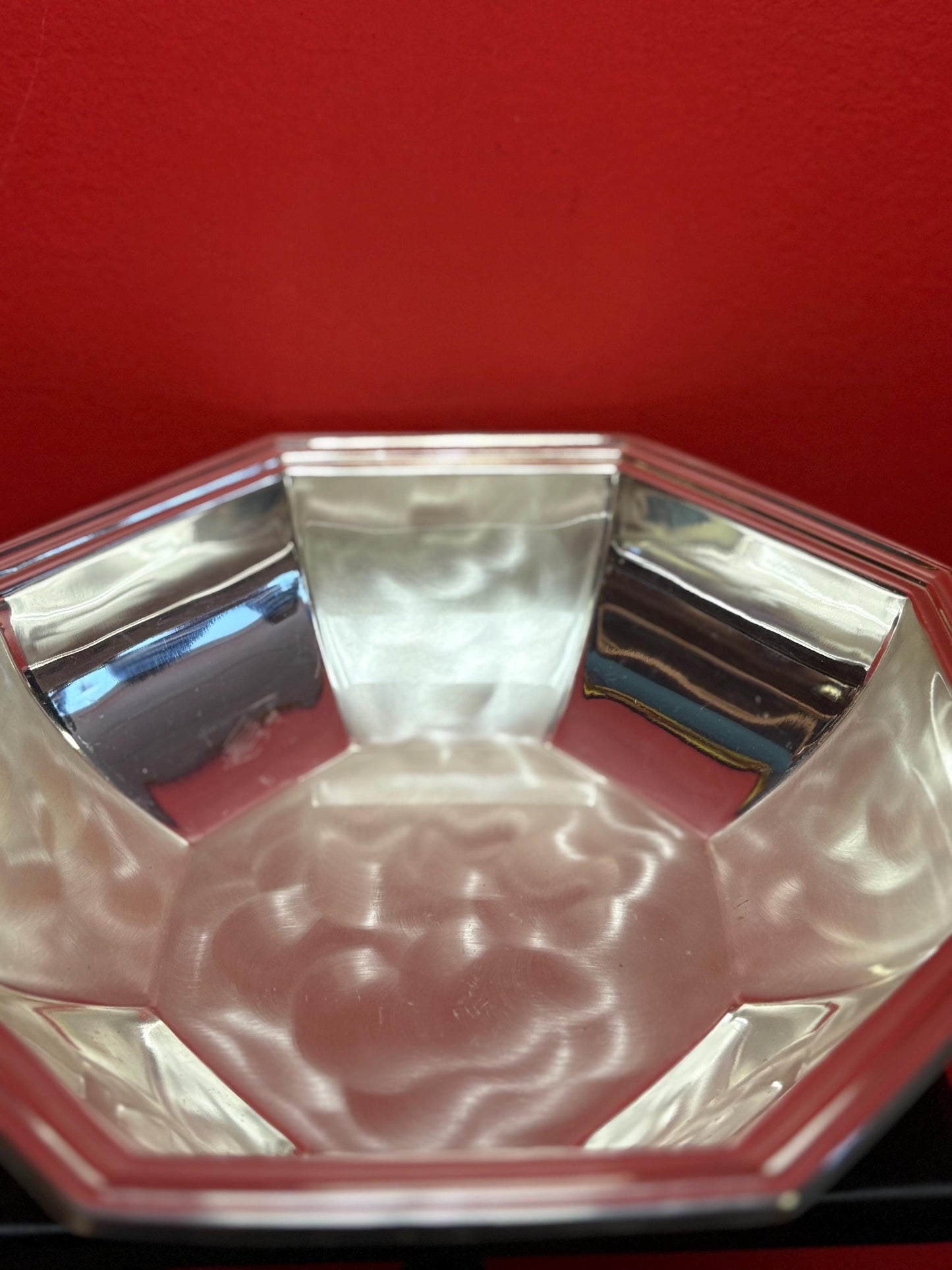 Beautiful 9 inch mid-century modern silver plated German bowl