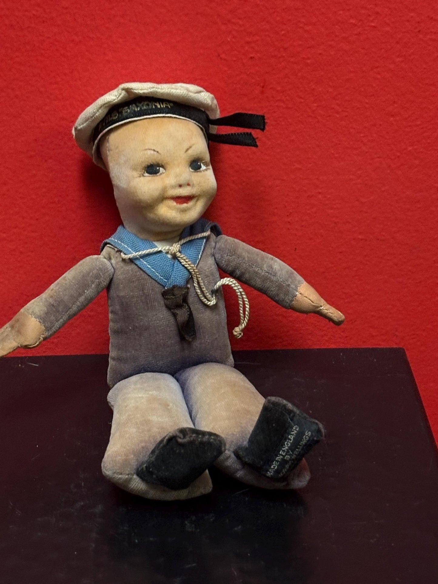 RMS SAXONIA cloth navy doll  in antique condition  8 inches  Nora Wellings  English -