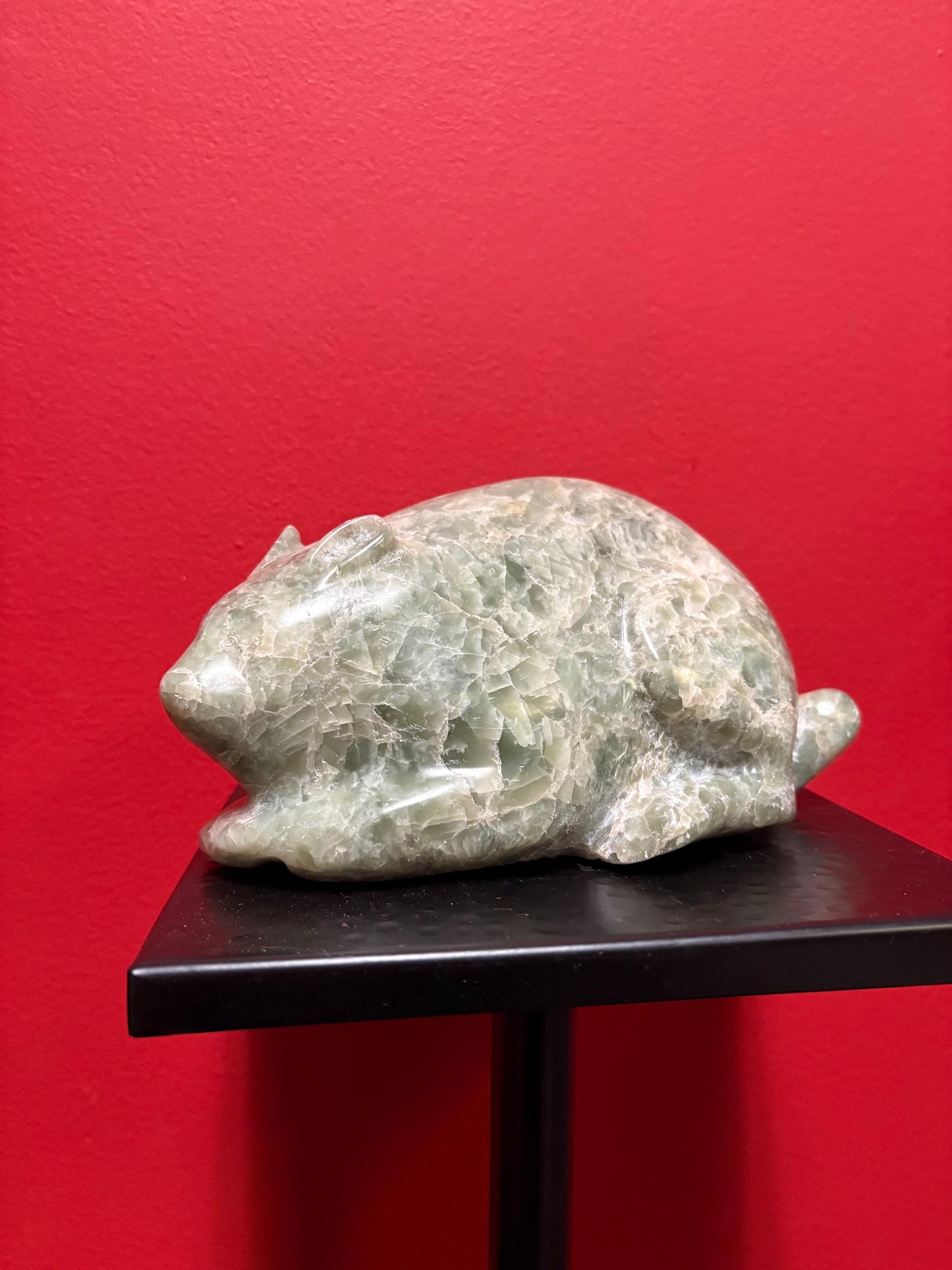 Soapstone 9 x 4 inch high heavy signed beaver