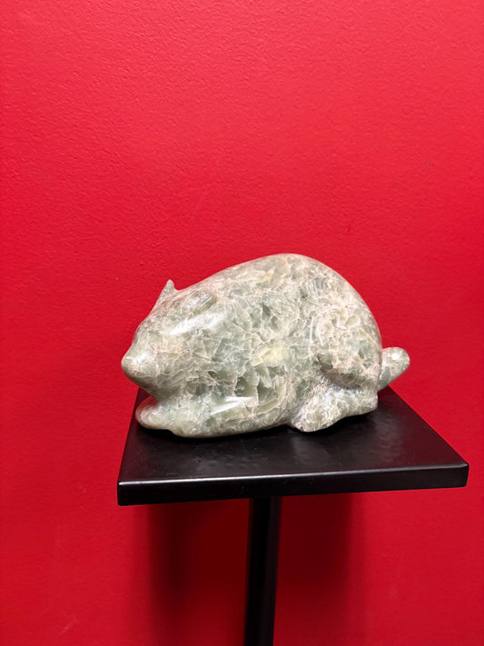 Soapstone 9 x 4 inch high heavy signed beaver
