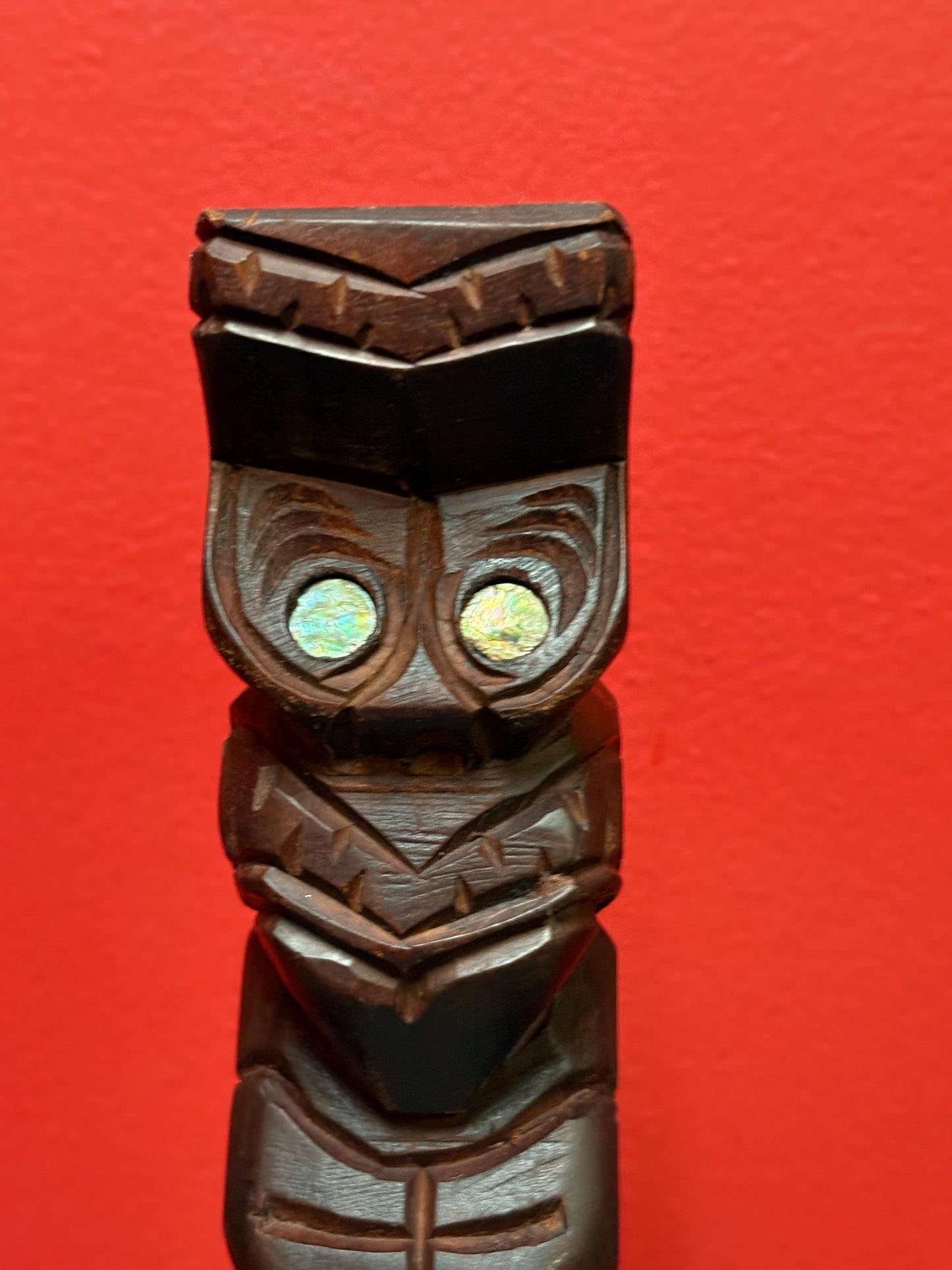 10 inch tall vintage New Zealand Maori totem statue
