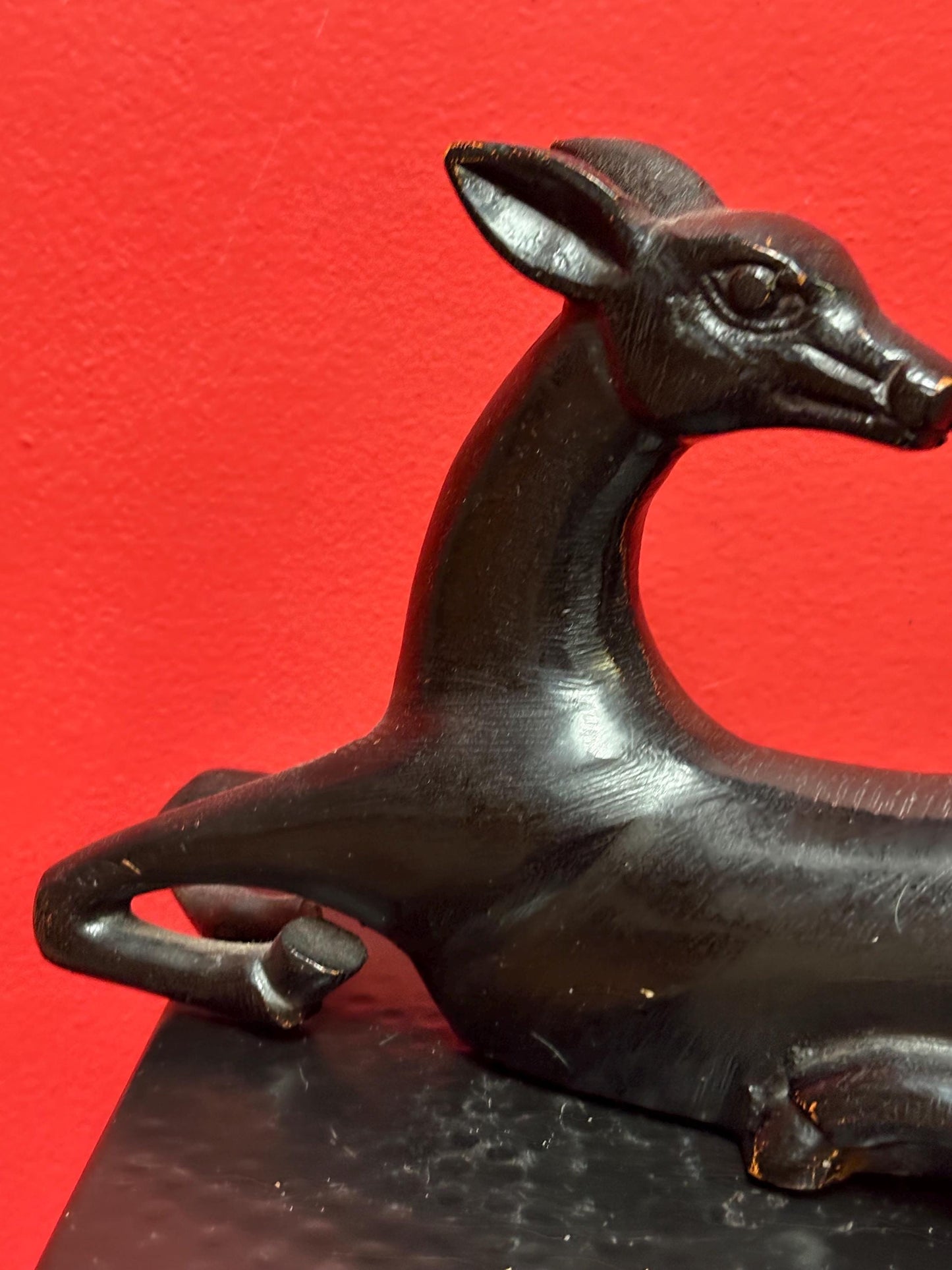 10 x 6 high vintage cast bronze deer statue great look and patina