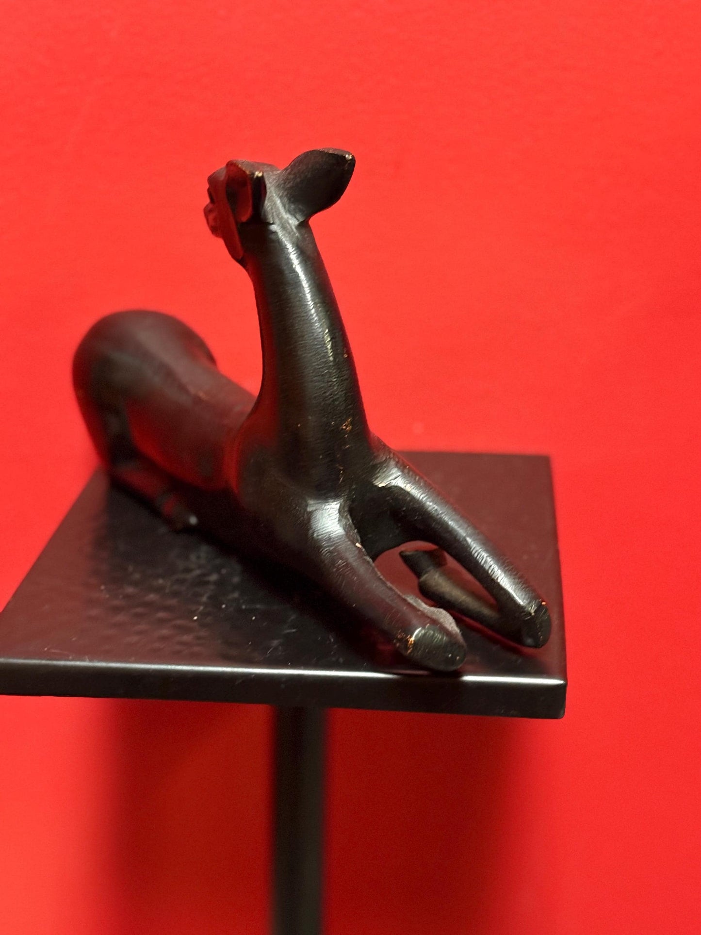 10 x 6 high vintage cast bronze deer statue great look and patina