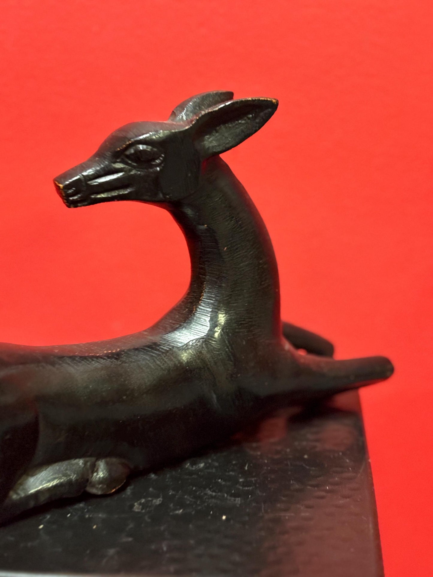 10 x 6 high vintage cast bronze deer statue great look and patina