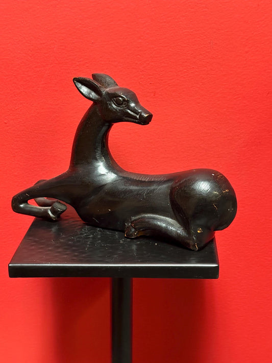 10 x 6 high vintage cast bronze deer statue great look and patina