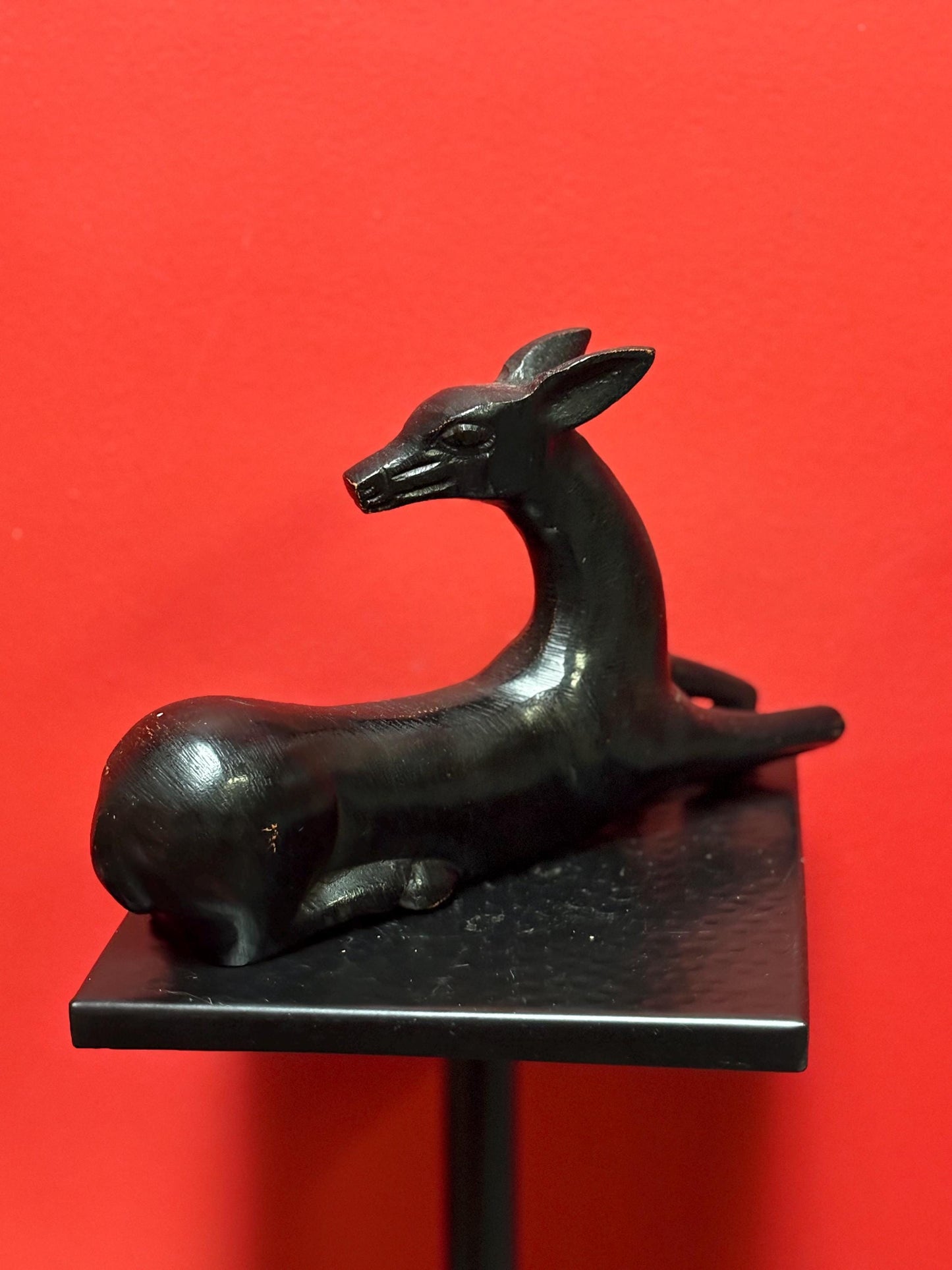 10 x 6 high vintage cast bronze deer statue great look and patina