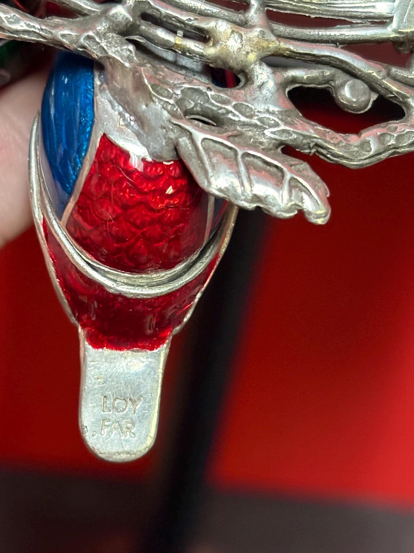 Stunning 6 x 2 high and tested silver and enamel signed Birds nest bowl with amazing detail