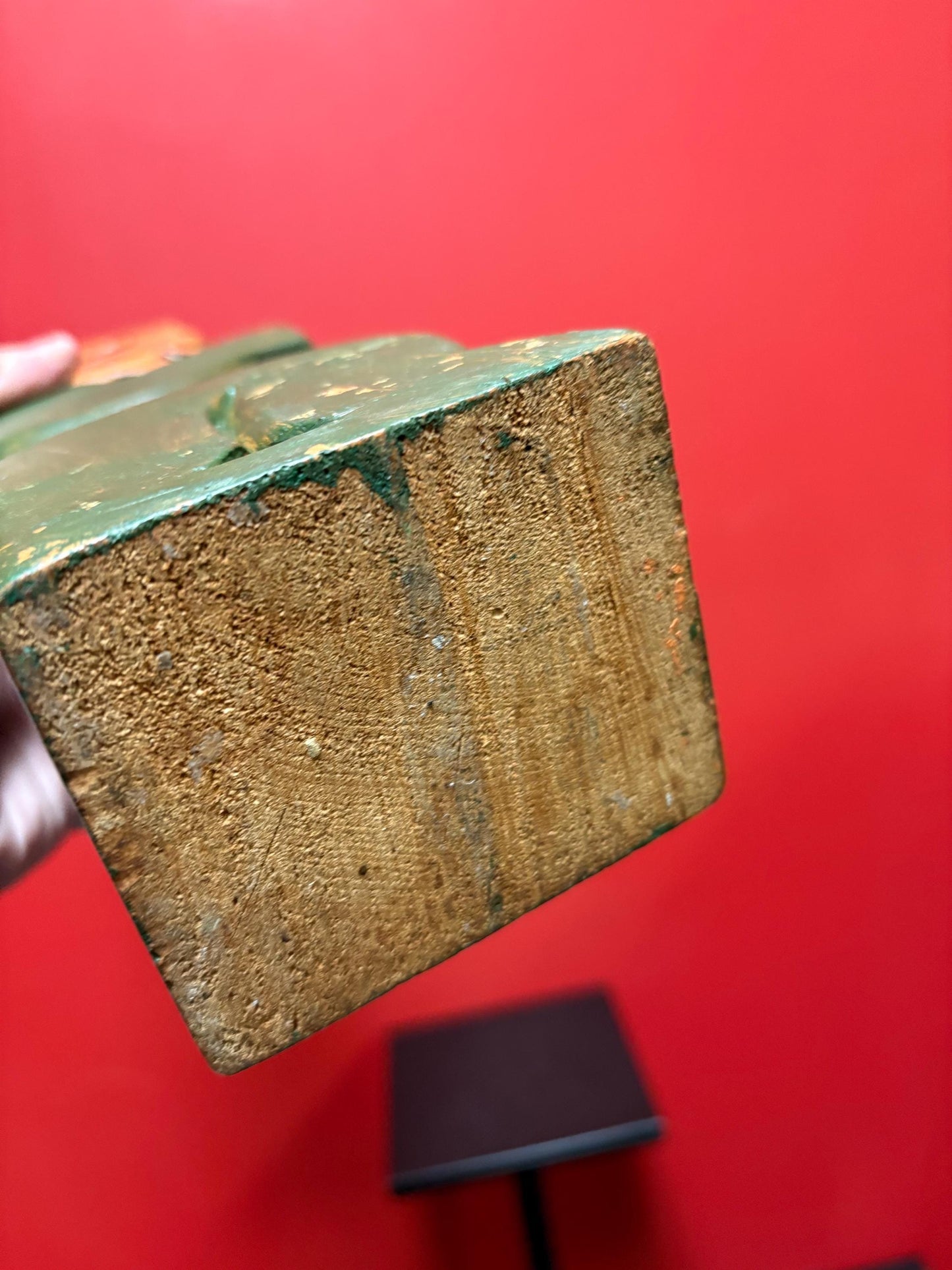 Antique primitive indigenous first nation pacific north West Coast 19 inch tall eagle frog transformation totem pole