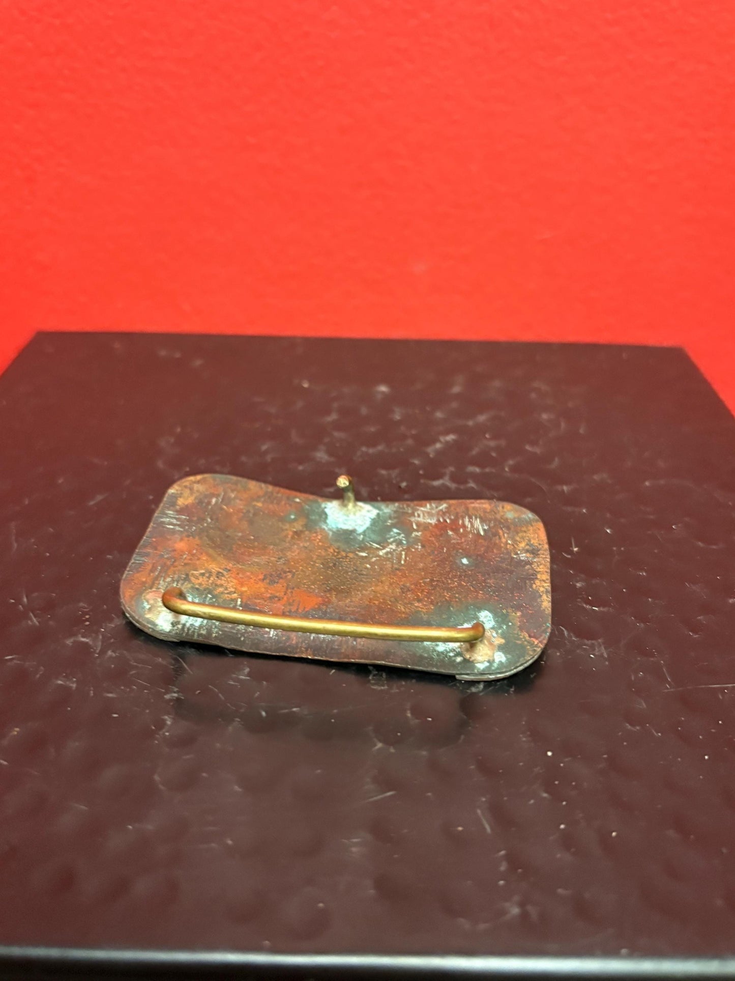 3 inch antique copper jigsaw patterned belt buckle   statement piece