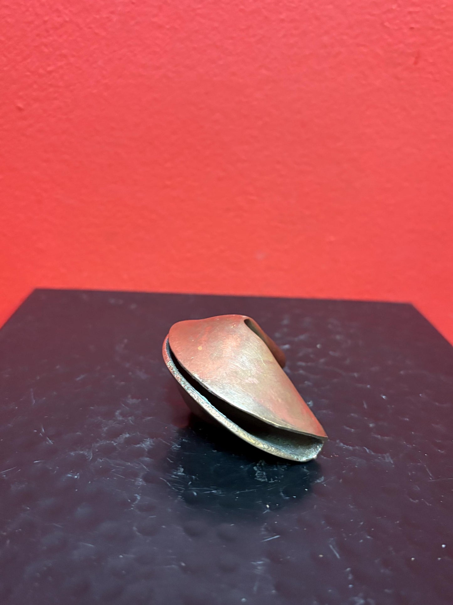 Amazing vintage heavy bronze fortune cookie   2 inches wide - wow