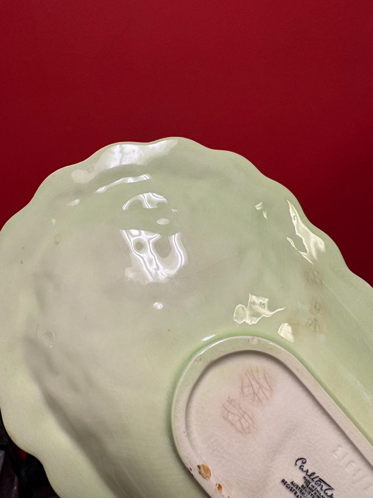 Carlton ware Australian design to 13 1/2 x 7 wide dish with minor crazing