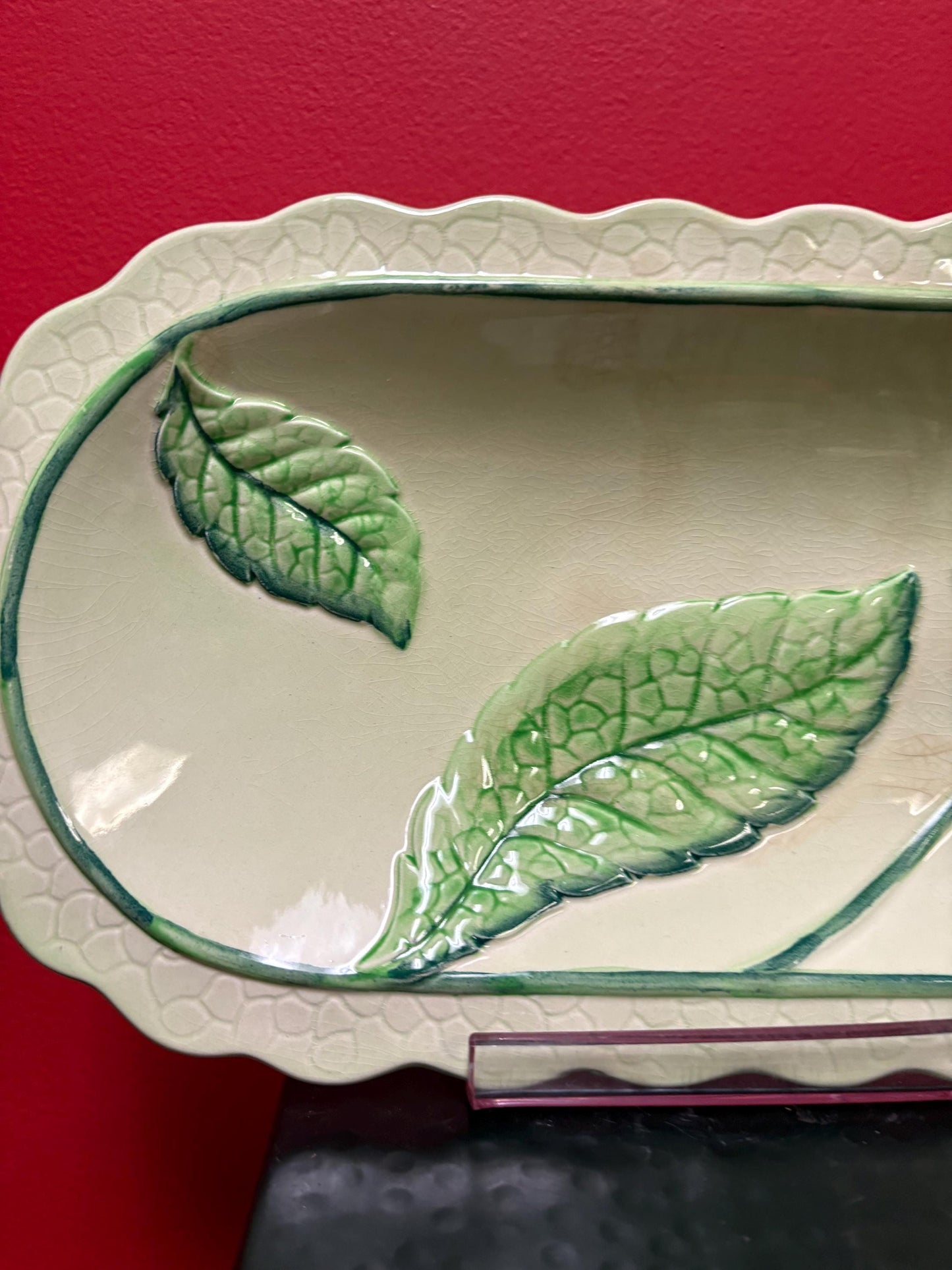 Carlton ware Australian design to 13 1/2 x 7 wide dish with minor crazing