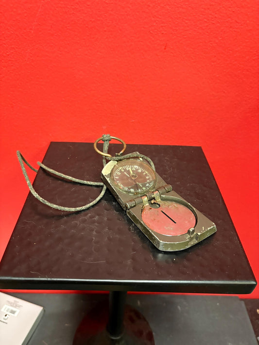 Very old army compass  6 inches long as is but seems to work