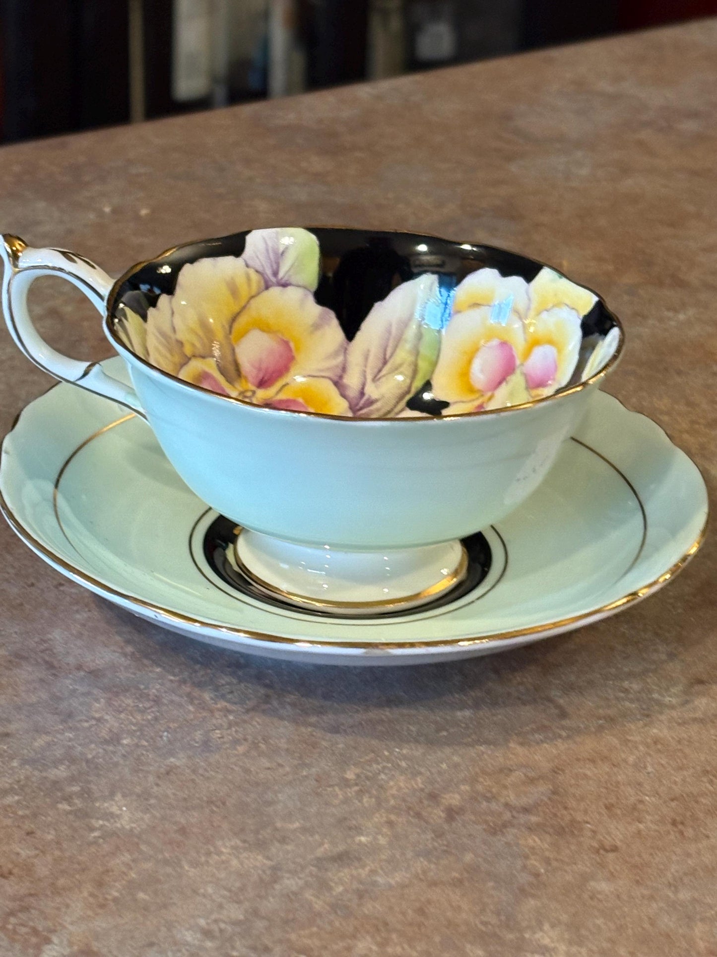 Stunning English double paragon  Full floating flower cup and saucer  fabulous condition  value priced