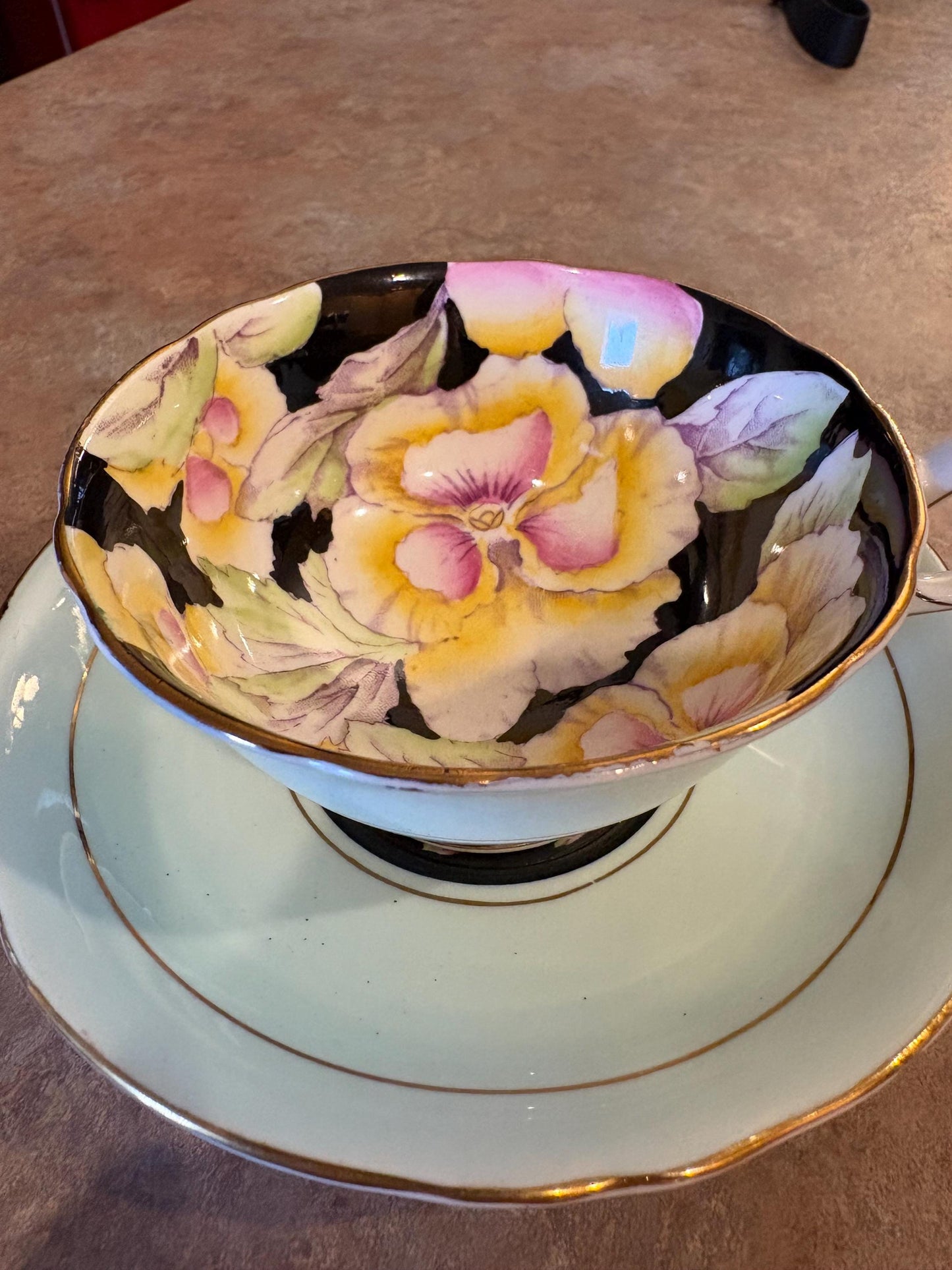 Stunning English double paragon  Full floating flower cup and saucer  fabulous condition  value priced