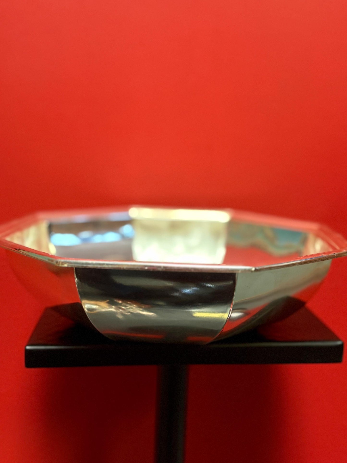 Beautiful 9 inch mid-century modern silver plated German bowl