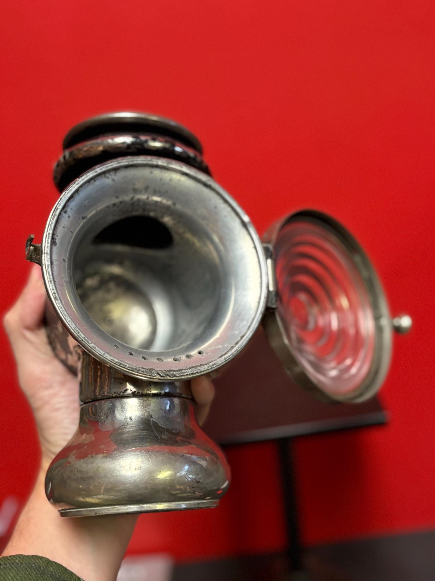 Antique 9 inch high automobile car lamp - used condition car museum worthy