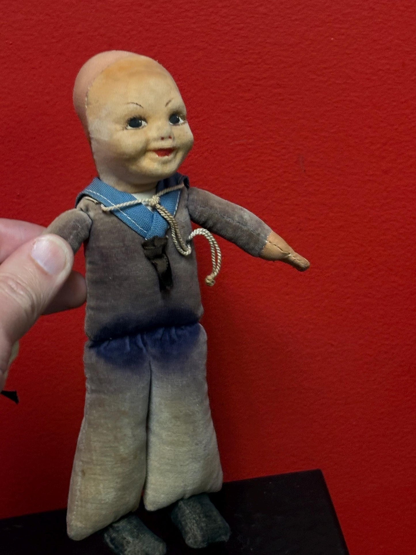 RMS SAXONIA cloth navy doll  in antique condition  8 inches  Nora Wellings  English -